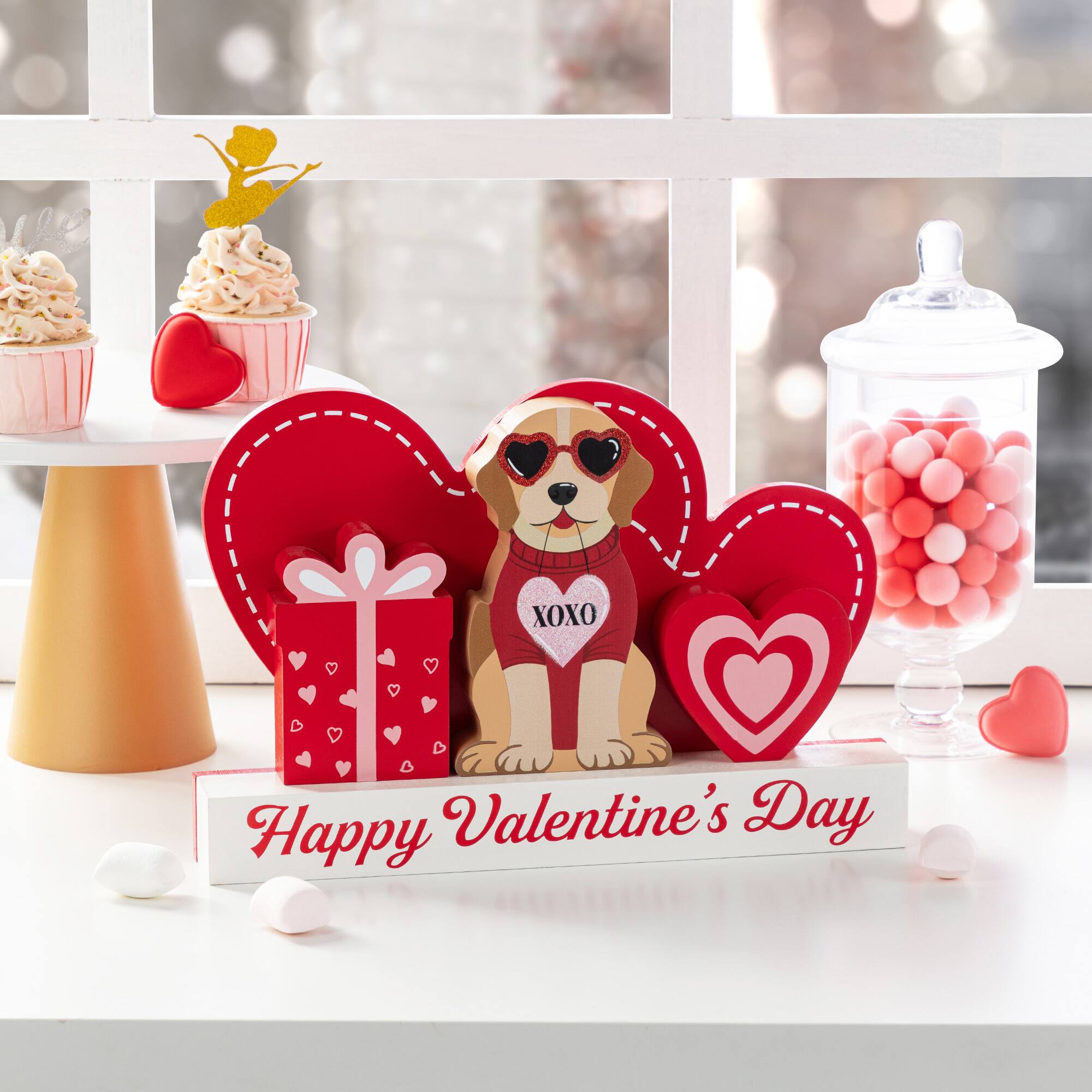 Glitzhome® 12" Valentine's Wooden Table Block Set