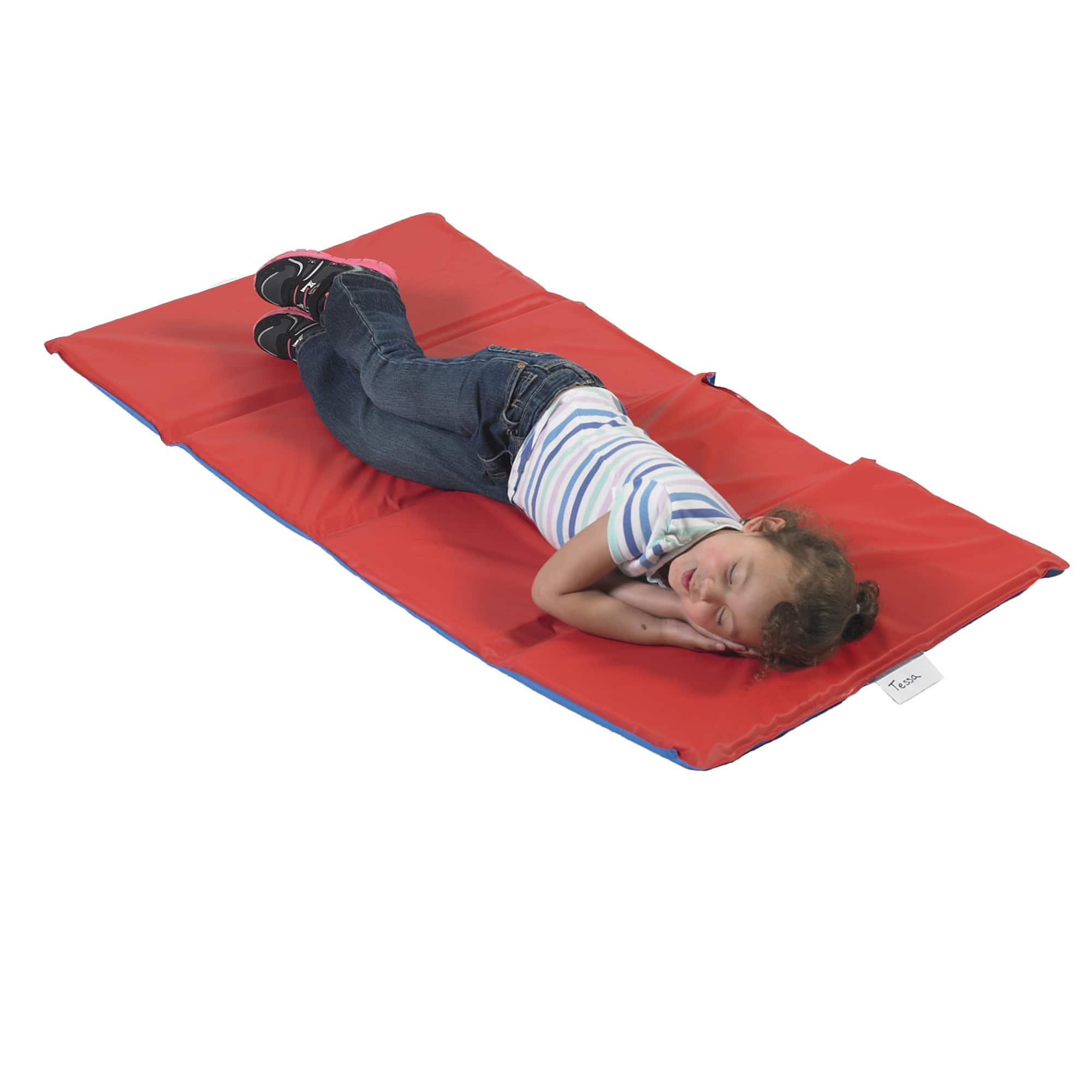 Children's Factory Red & Blue 4 Section Folding Rest Nap Mat