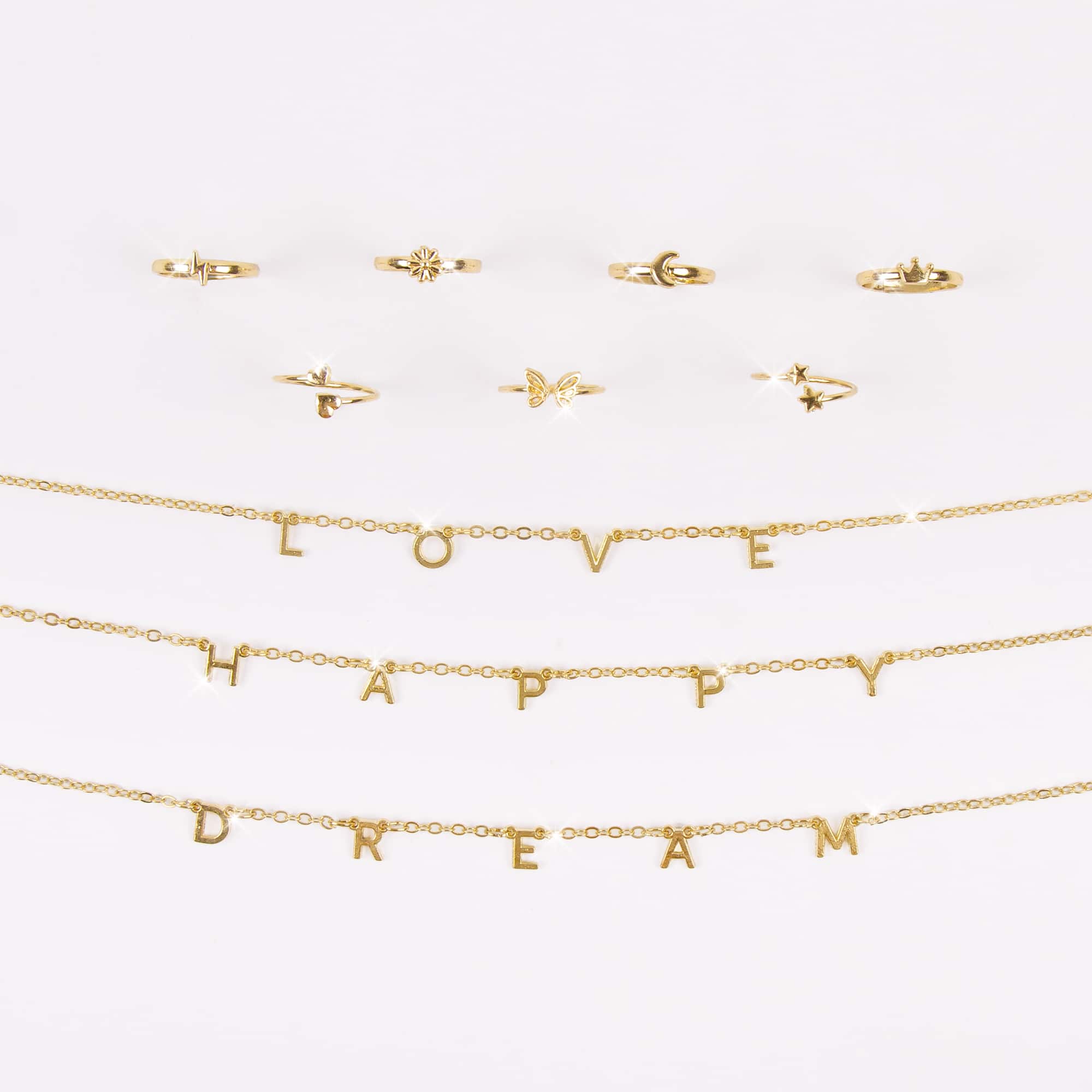 Make It Real™ 3C4G Happy Thoughts Necklace & Ring Set