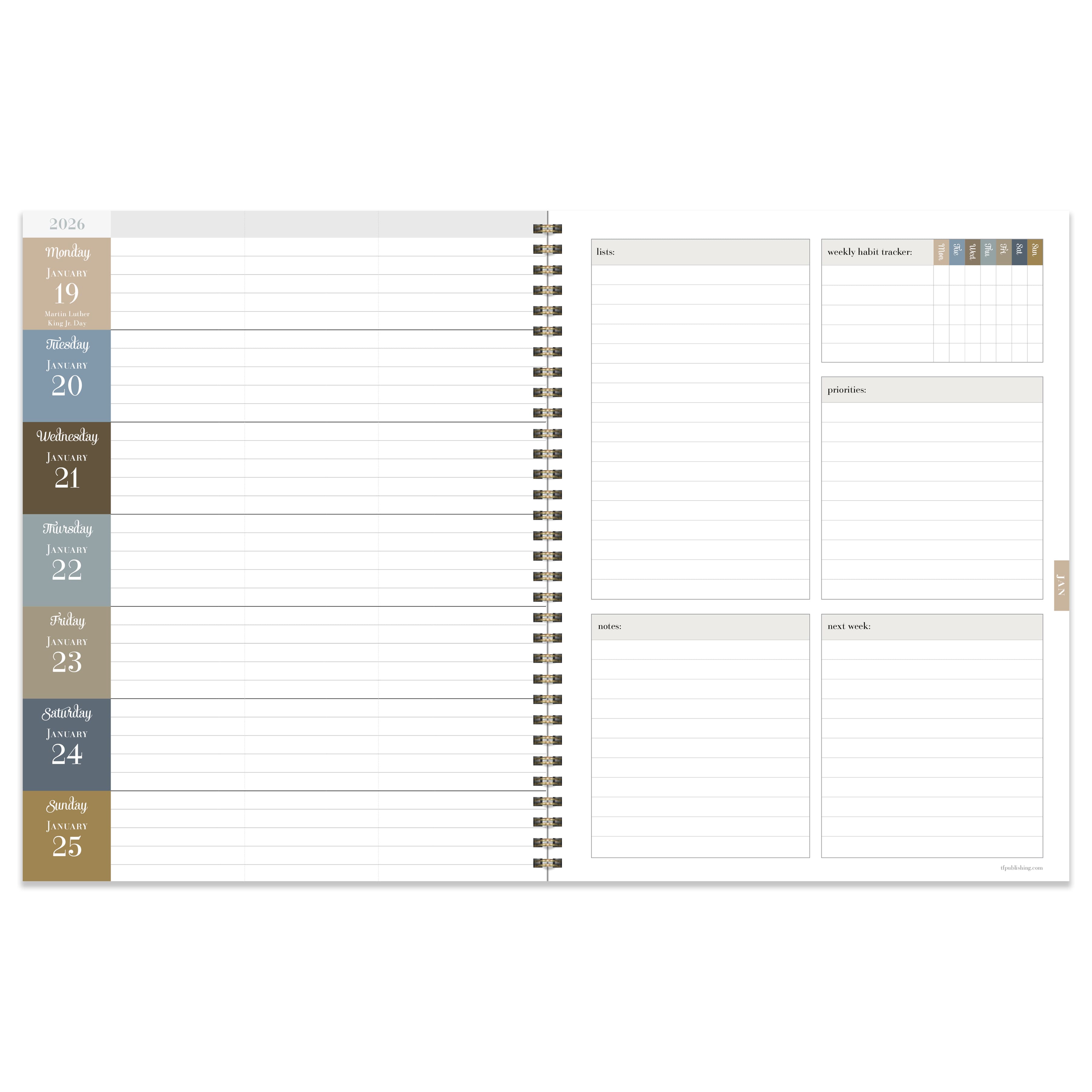 TF Publishing 2025-2026 Fleur de Lis Large Weekly/Monthly Planner