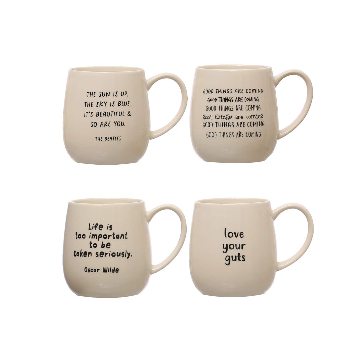 Hello Honey® 4" Quote Love Stoneware Mug Set
