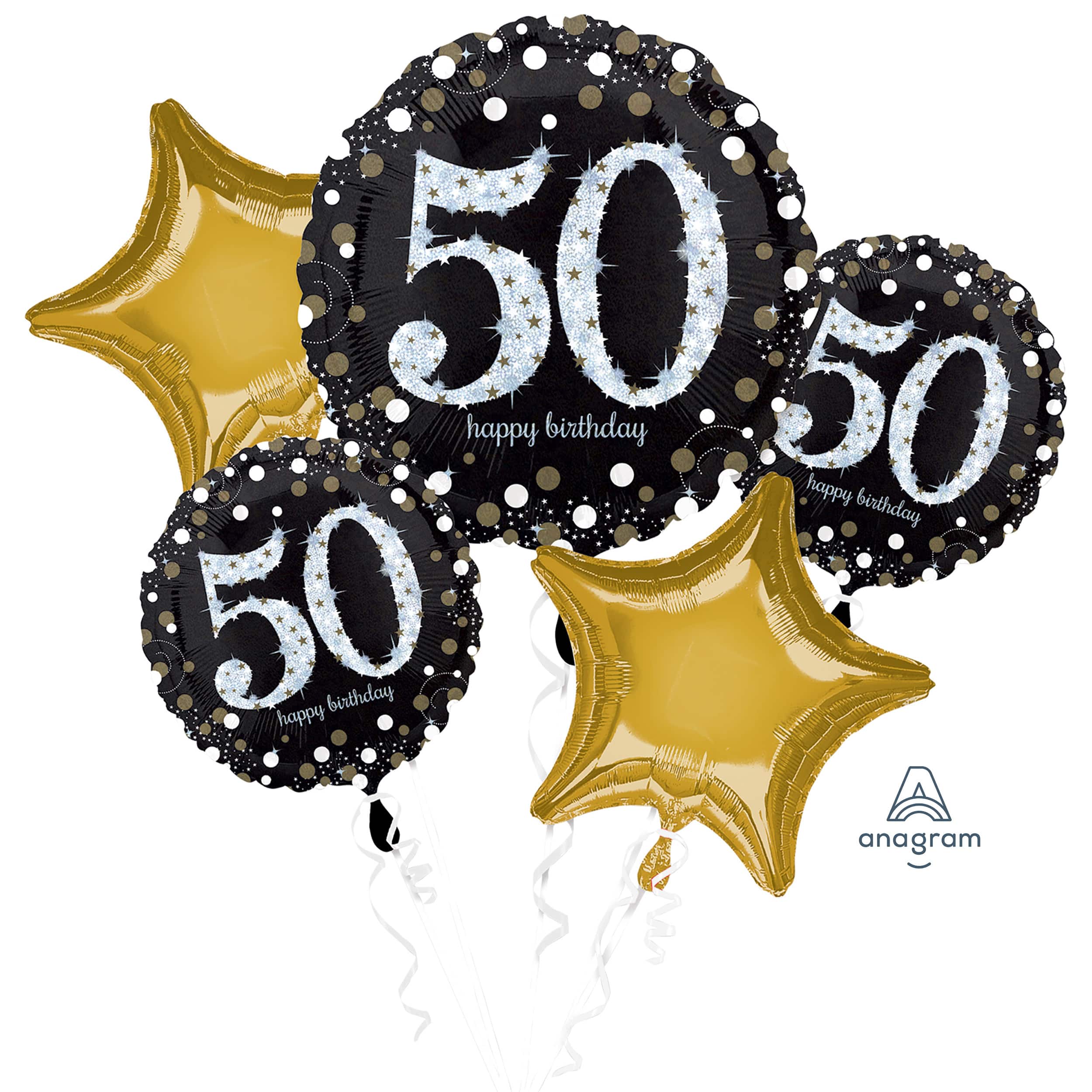 Sparkling Birthday 50 Foil Balloon Bouquet