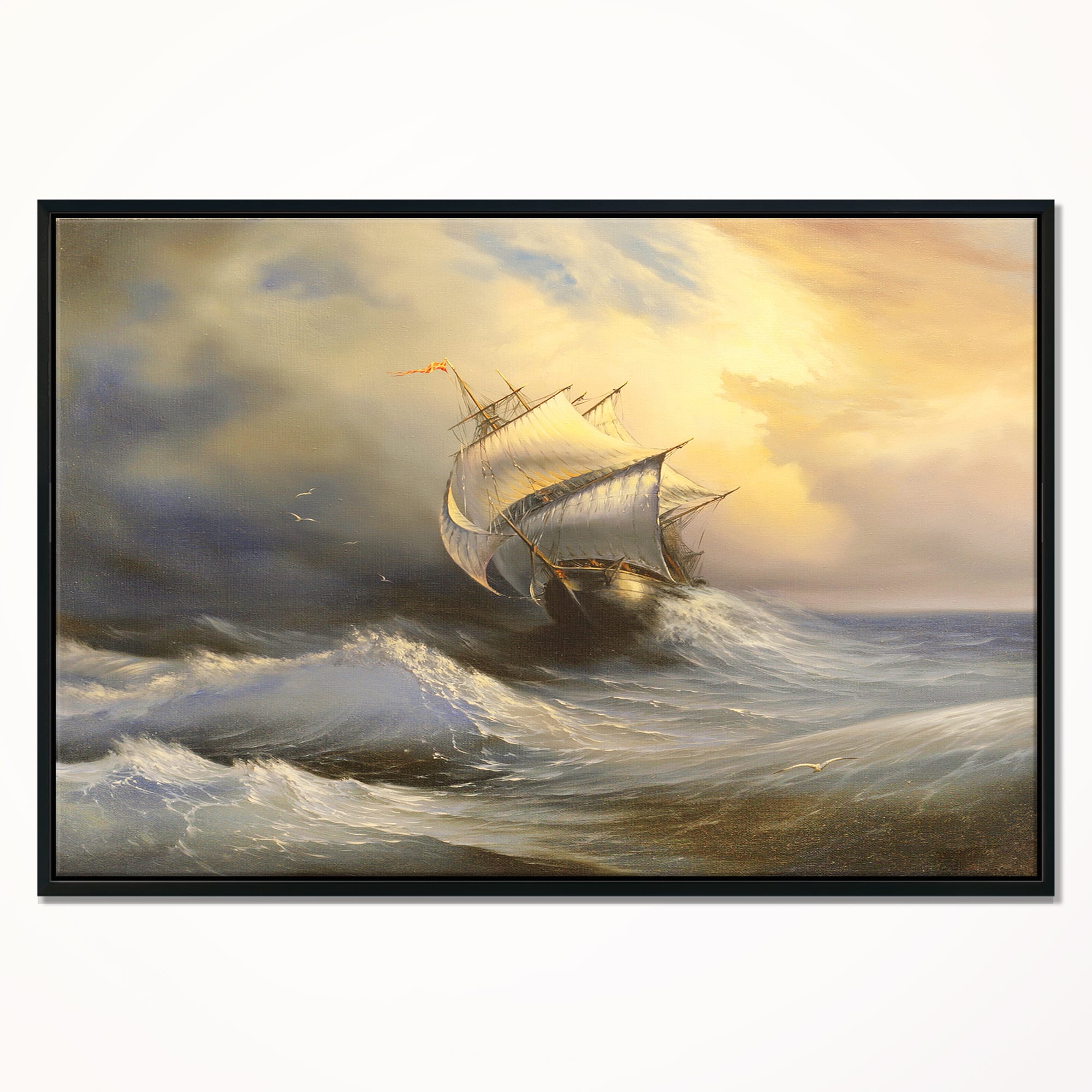 Designart - Vessel in Stormy Sea