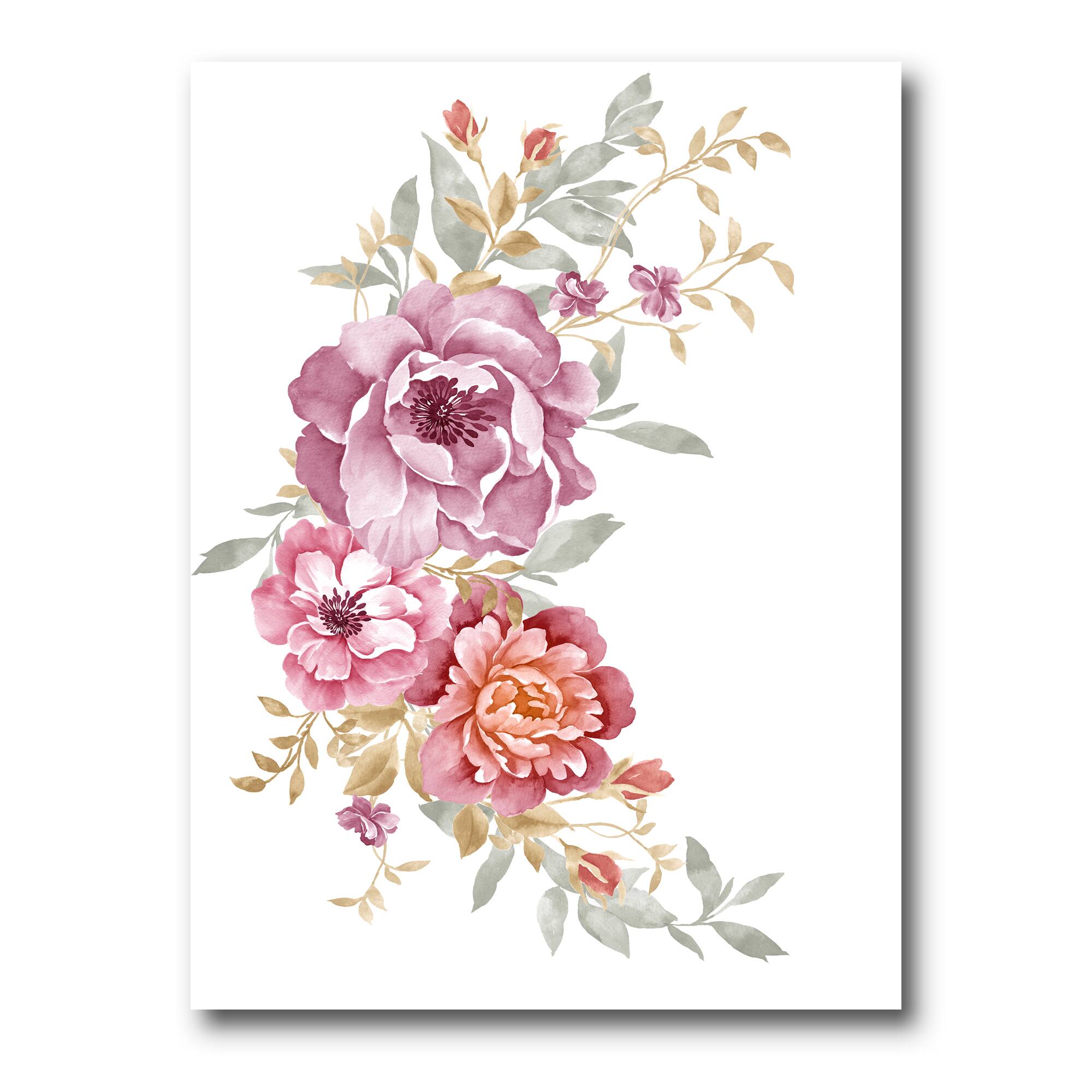 Designart - Bouquet Of Pink and Purple Flowers III