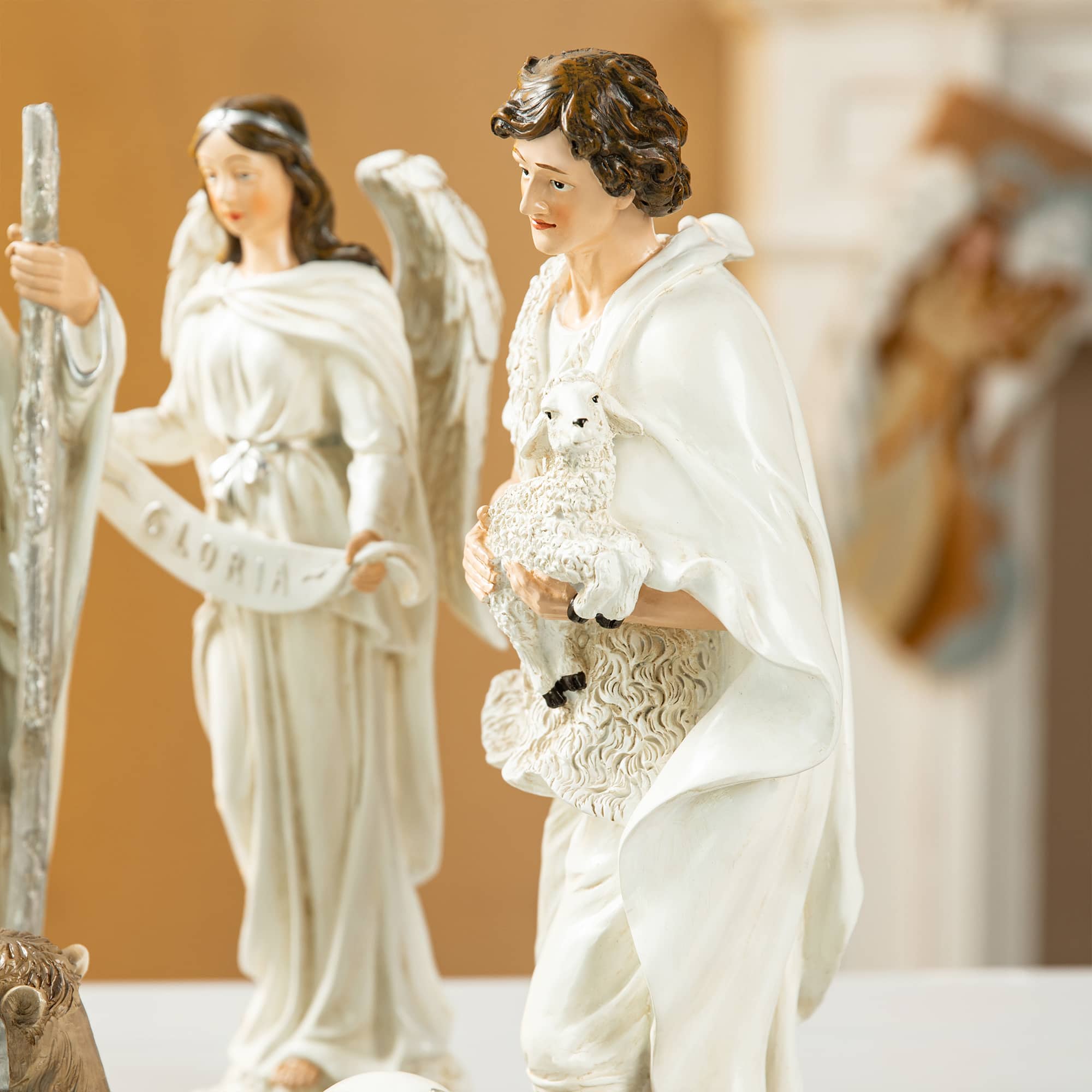 Glitzhome® 12 Piece Oversized Ivory Nativity Figurine Set 