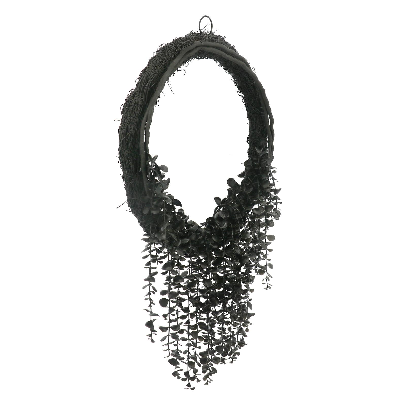 27" Black Dripping Eucalyptus Wreath by Ashland®