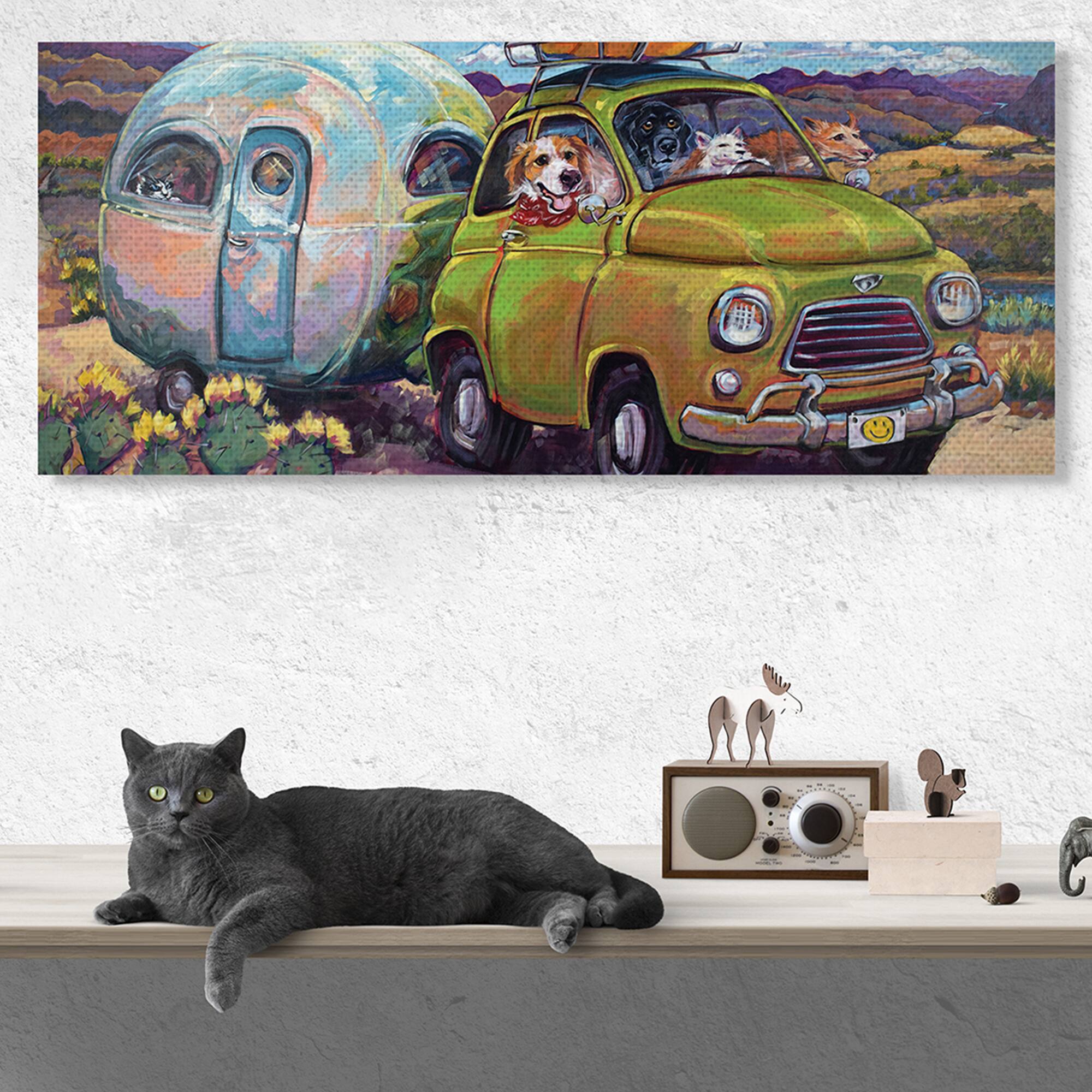 Stupell Industries Dogs Driving Camper Western Desert Adventure Canvas Wall Art