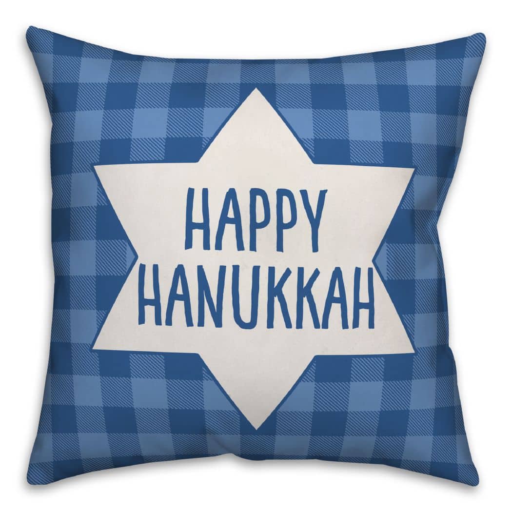 Buffalo Check Star of David 18x18 Spun Poly Pillow