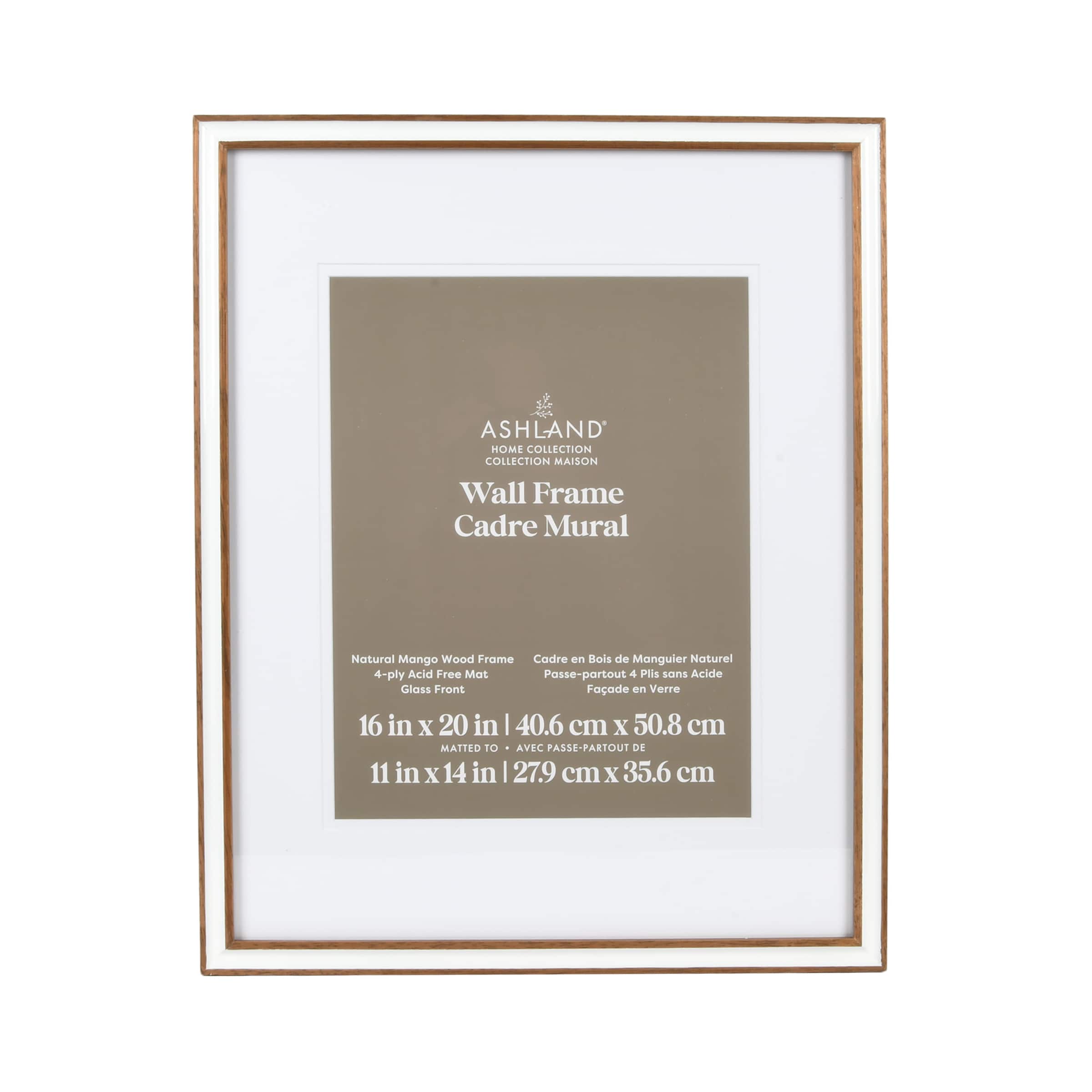 Home Natural & White Mango Matted Wood Wall Frame by Ashland®