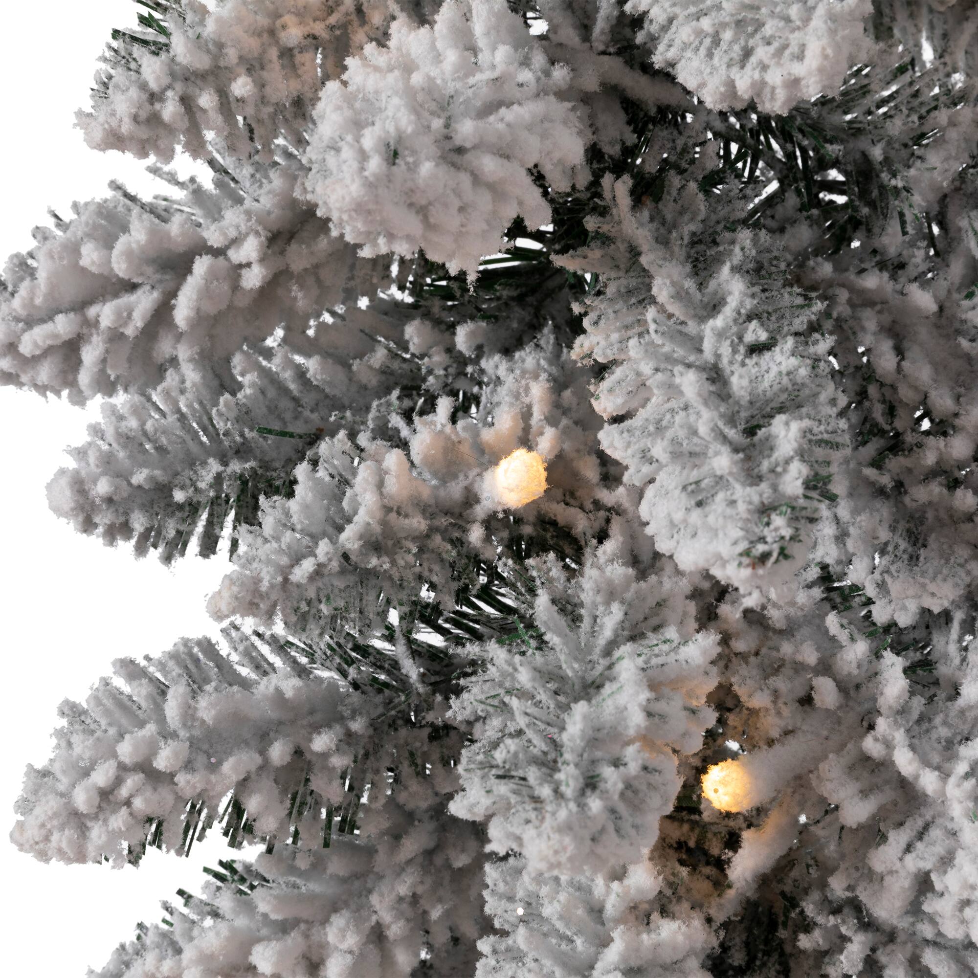 Glitzhome® 9ft. Pre-Lit Flocked Christmas Garland Set with Timer, 3 Functions