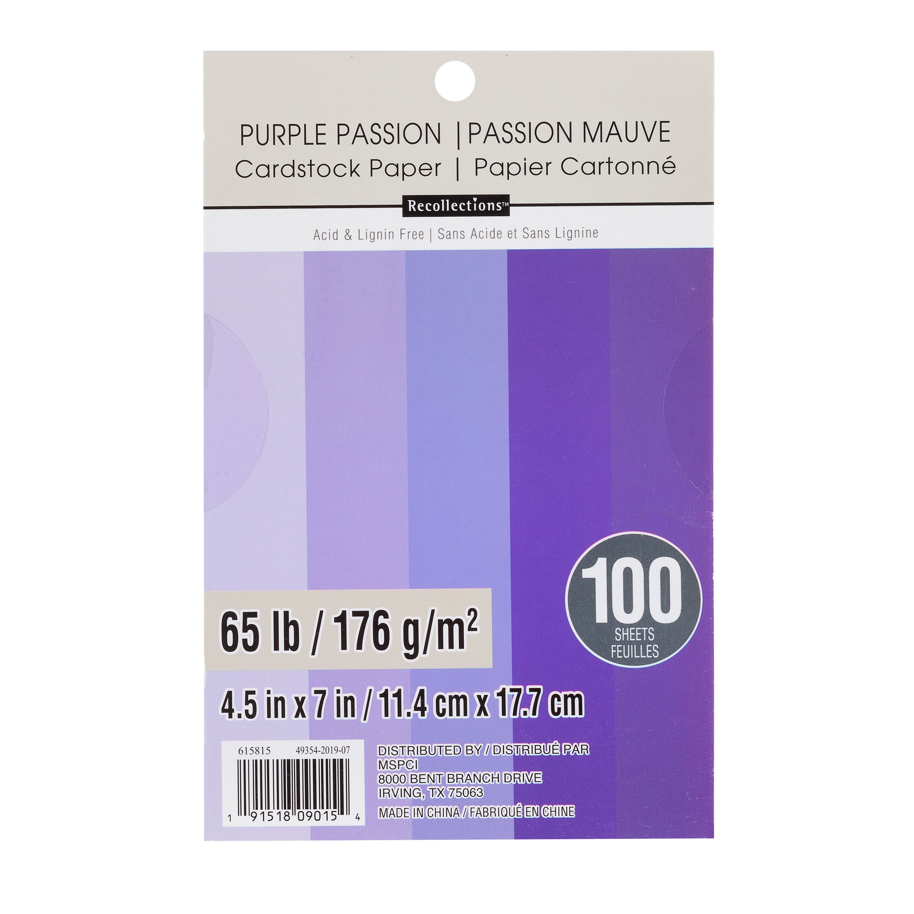 Purple Passion 4.5" x 7" Cardstock Paper by Recollections™, 100 Sheets