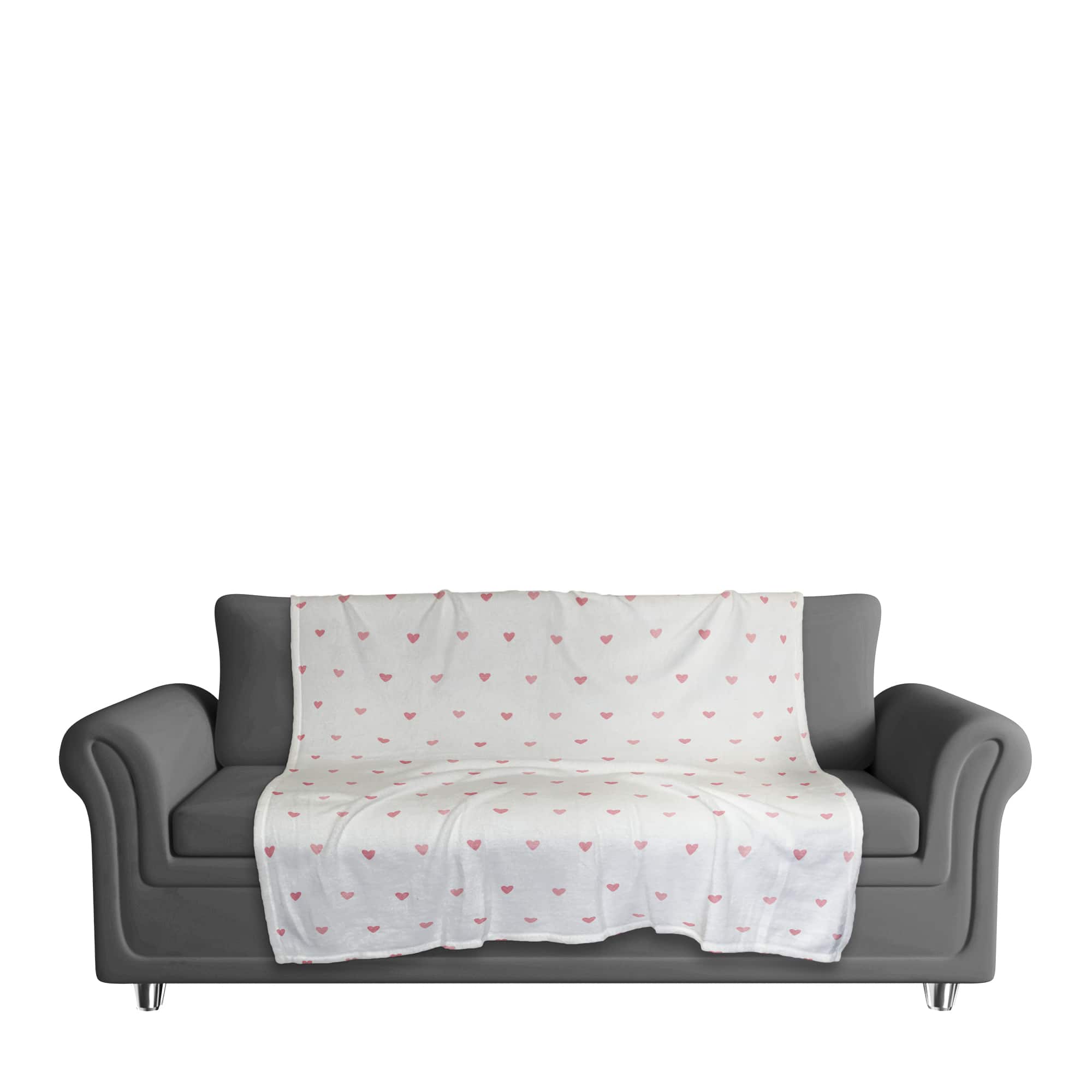 Simple Heart Pattern 50" x 60" Coral Fleece Blanket
