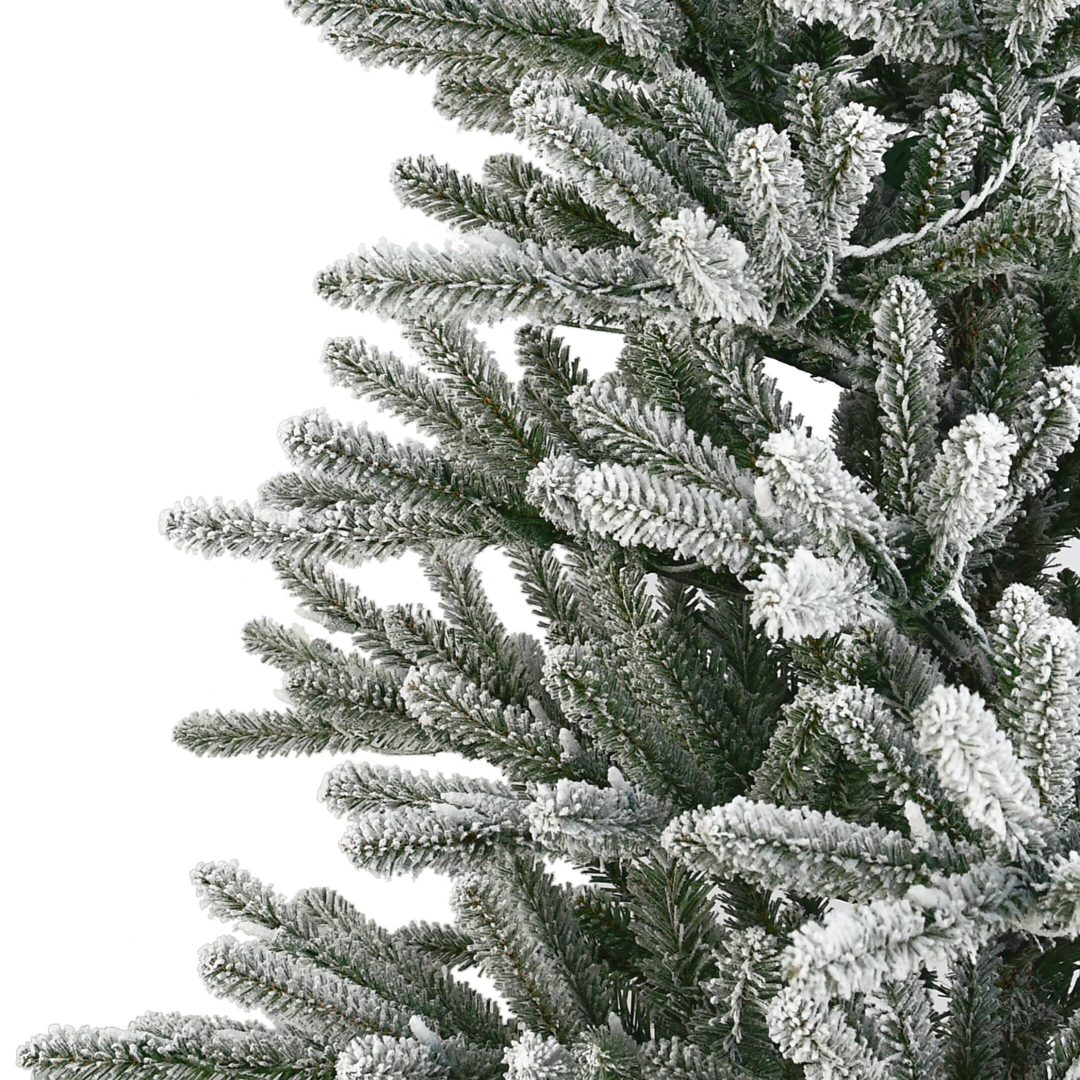 7.5ft. Pre-Lit Flocked Franklin Fir Artificial Christmas Tree, Clear LED Lights