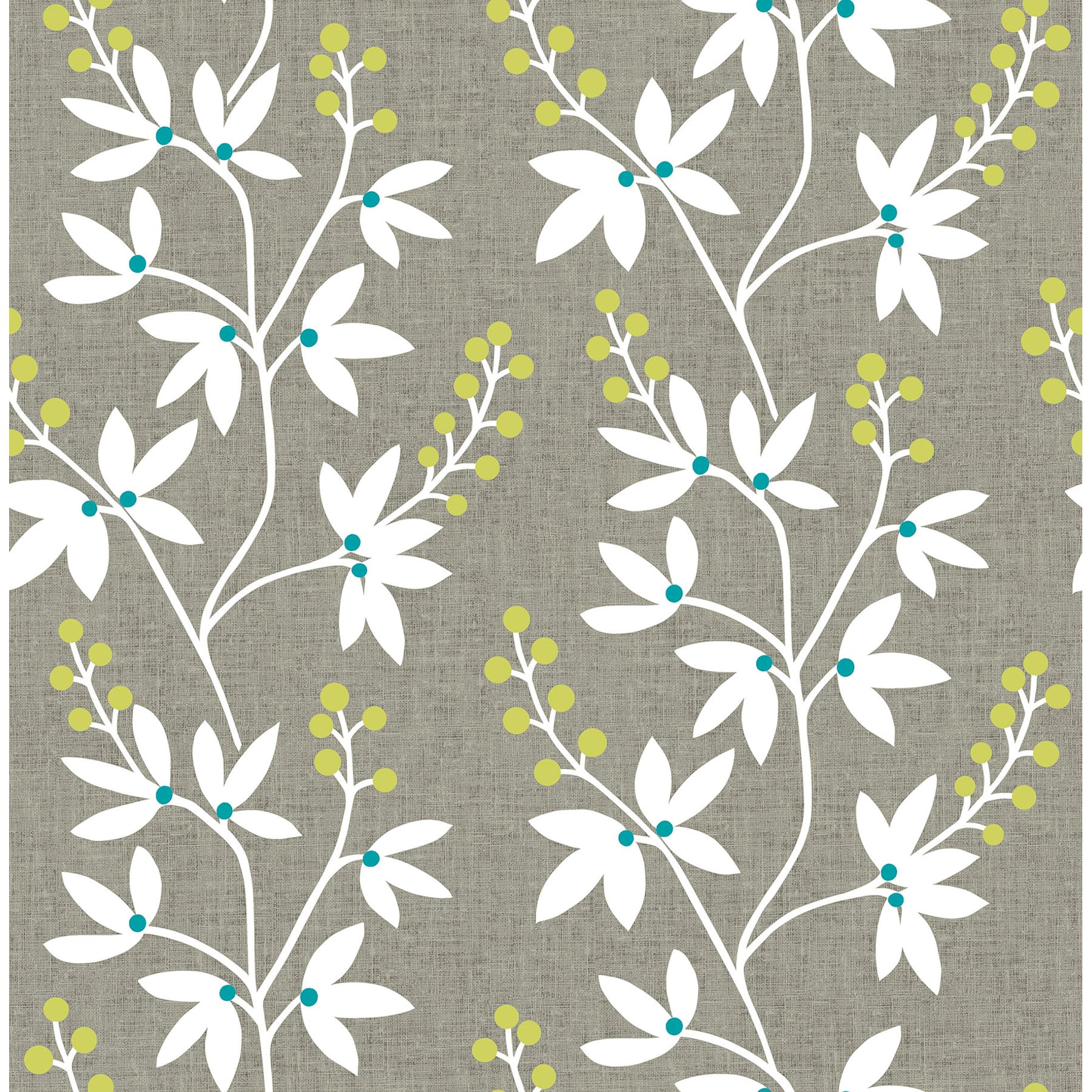 NuWallpaper Taupe & Lime Fairfield Peel & Stick Wallpaper