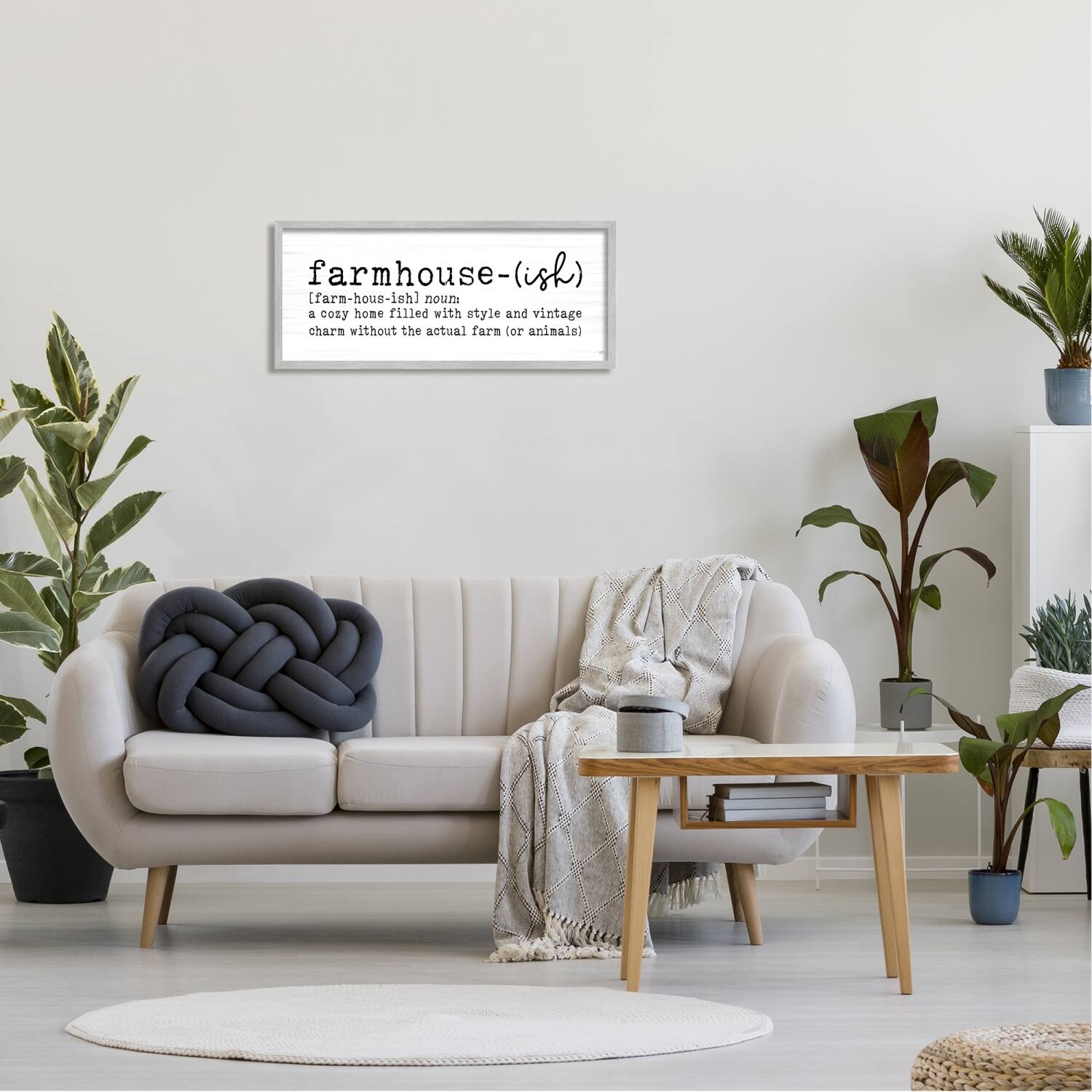 Stupell Industries Farmhouse-Ish Playful Definition Sign Birch Pattern Framed Giclee Art