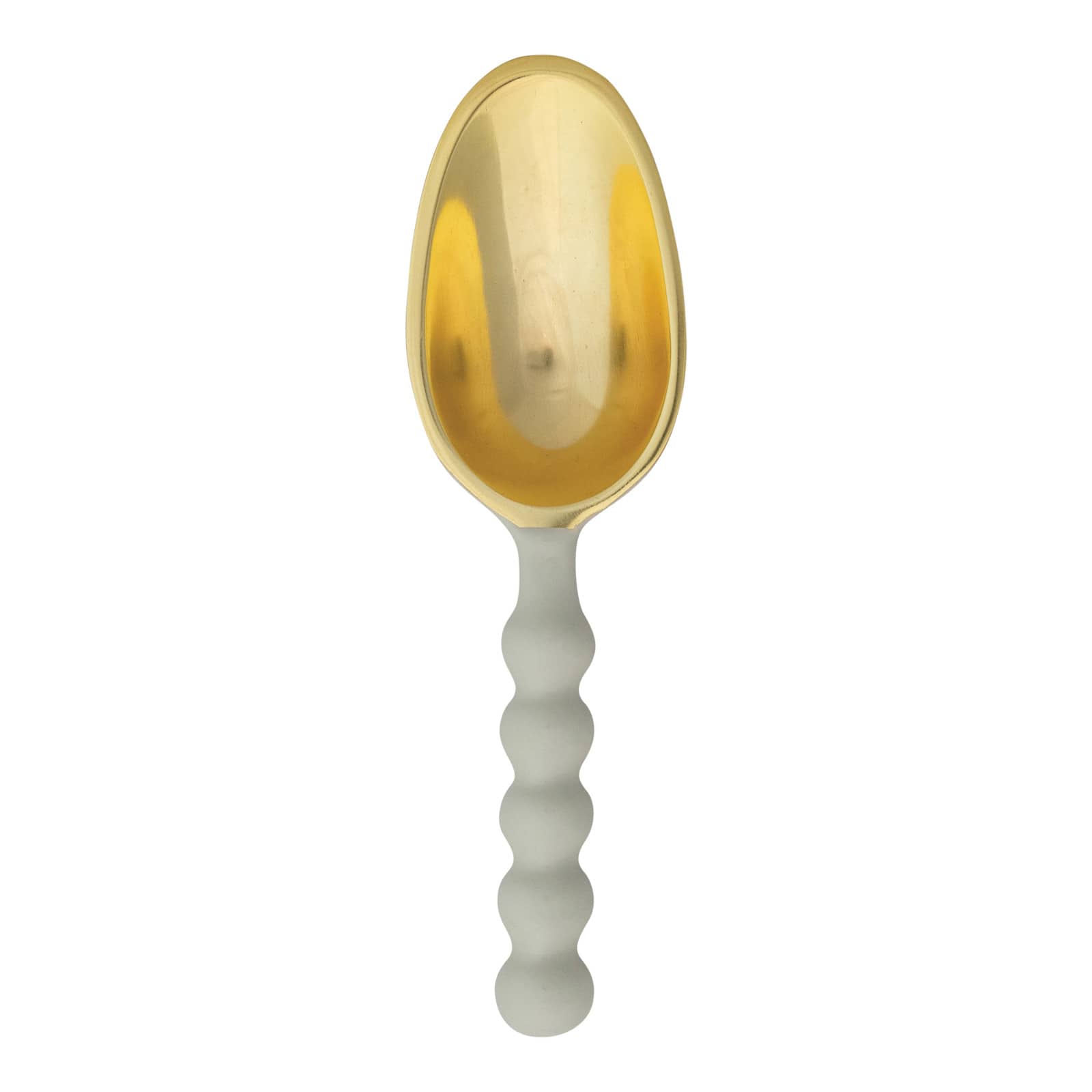 Hello Honey Enameled Aluminum Scoop with Ball Handle, Gold Finish, Mint Color