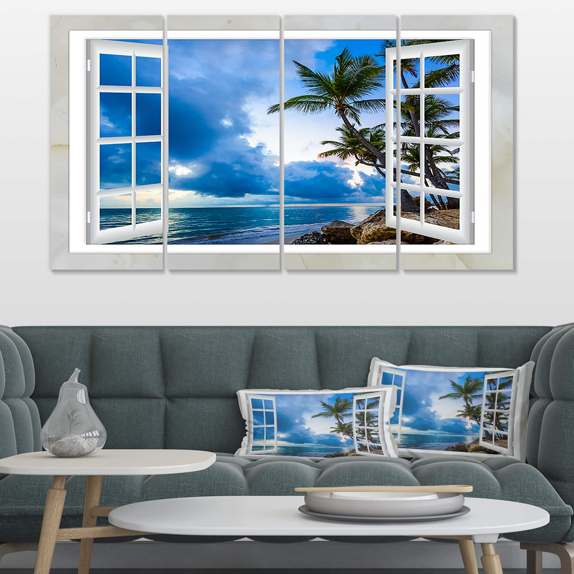 Designart - Window Open to Cloudy Blue Sky