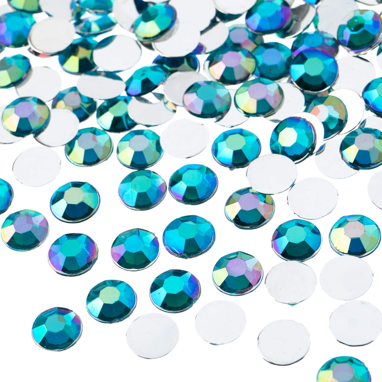 John Bead 8mm Acrylic Round Flat Back Rhinestones, 1,000ct.