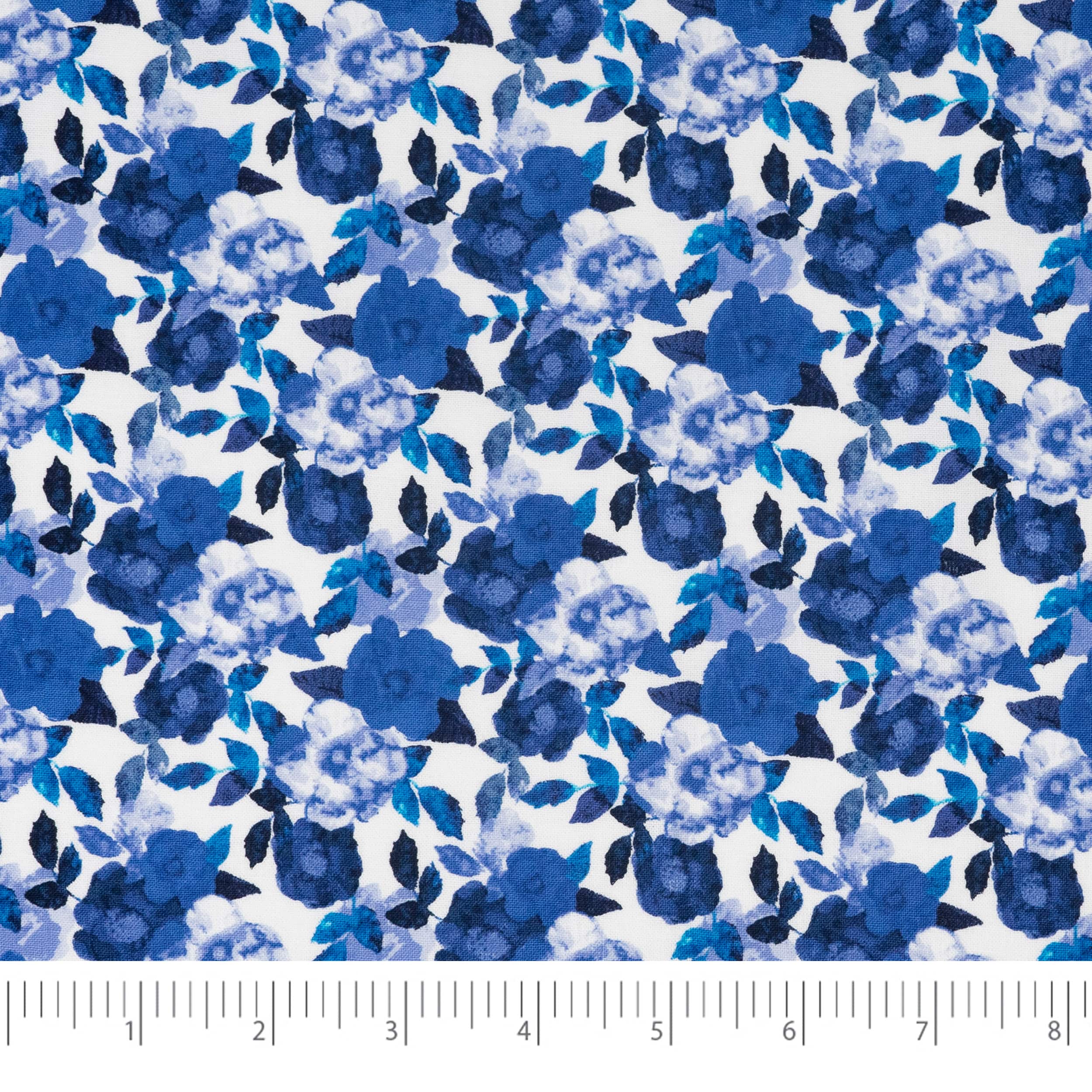 SINGER 18" x 21" Blue Floral Print Cotton Fabric Bundle