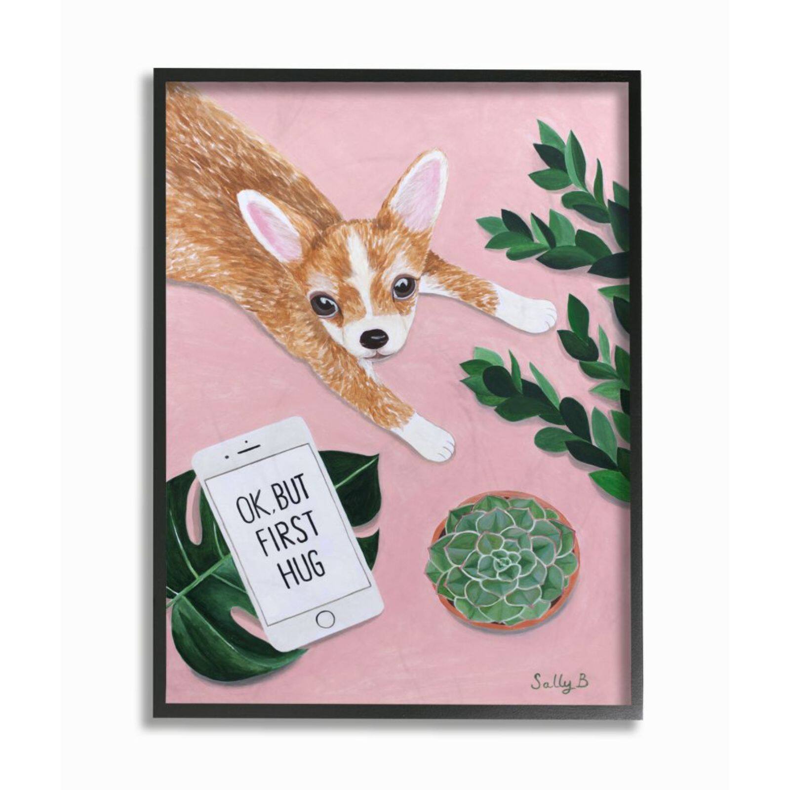 Stupell Industries Chihuahua with Phone Framed Wall Art