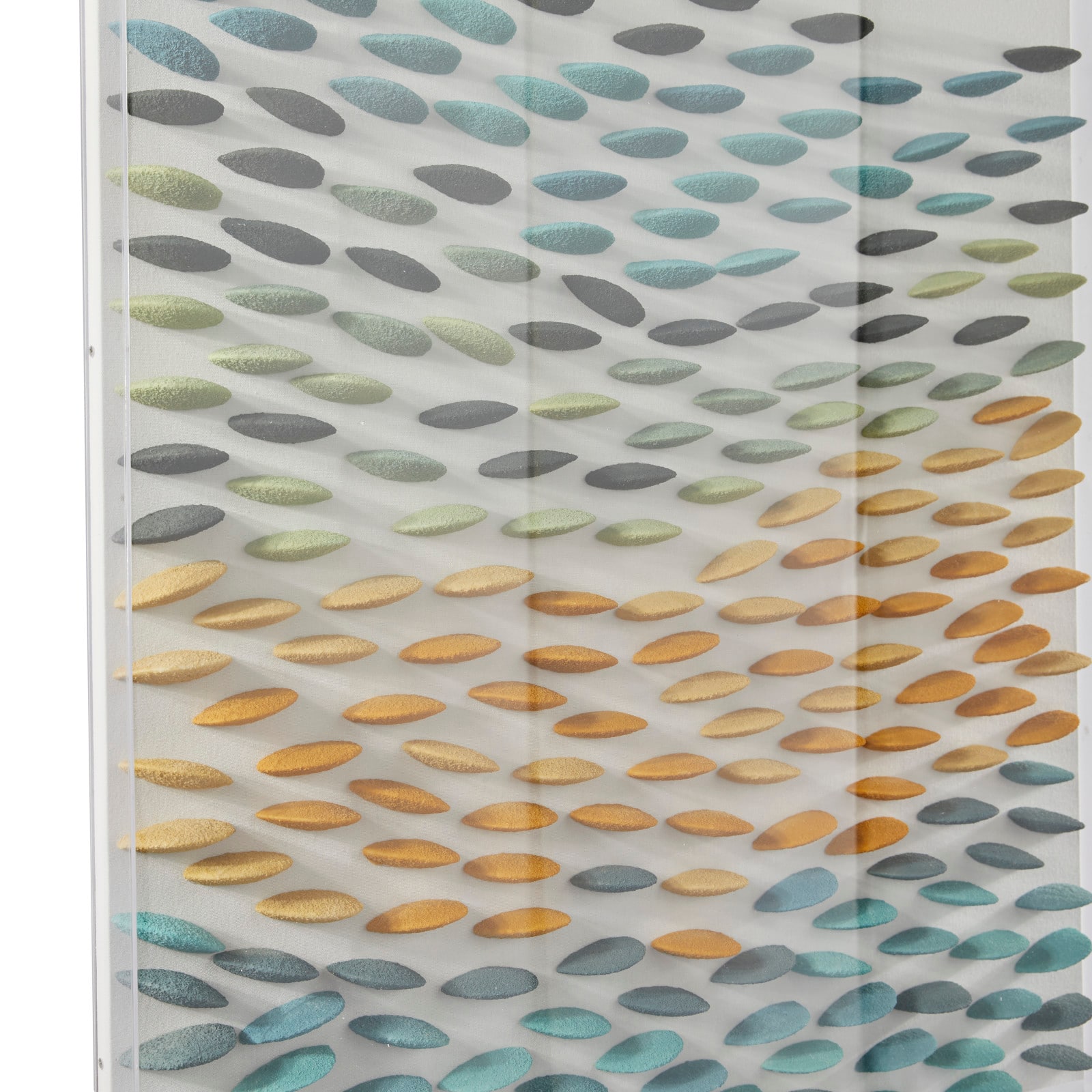 Blue Acrylic 3D Waves Geometric Shadow Box with Clear Frame 30" x 3" x 40"