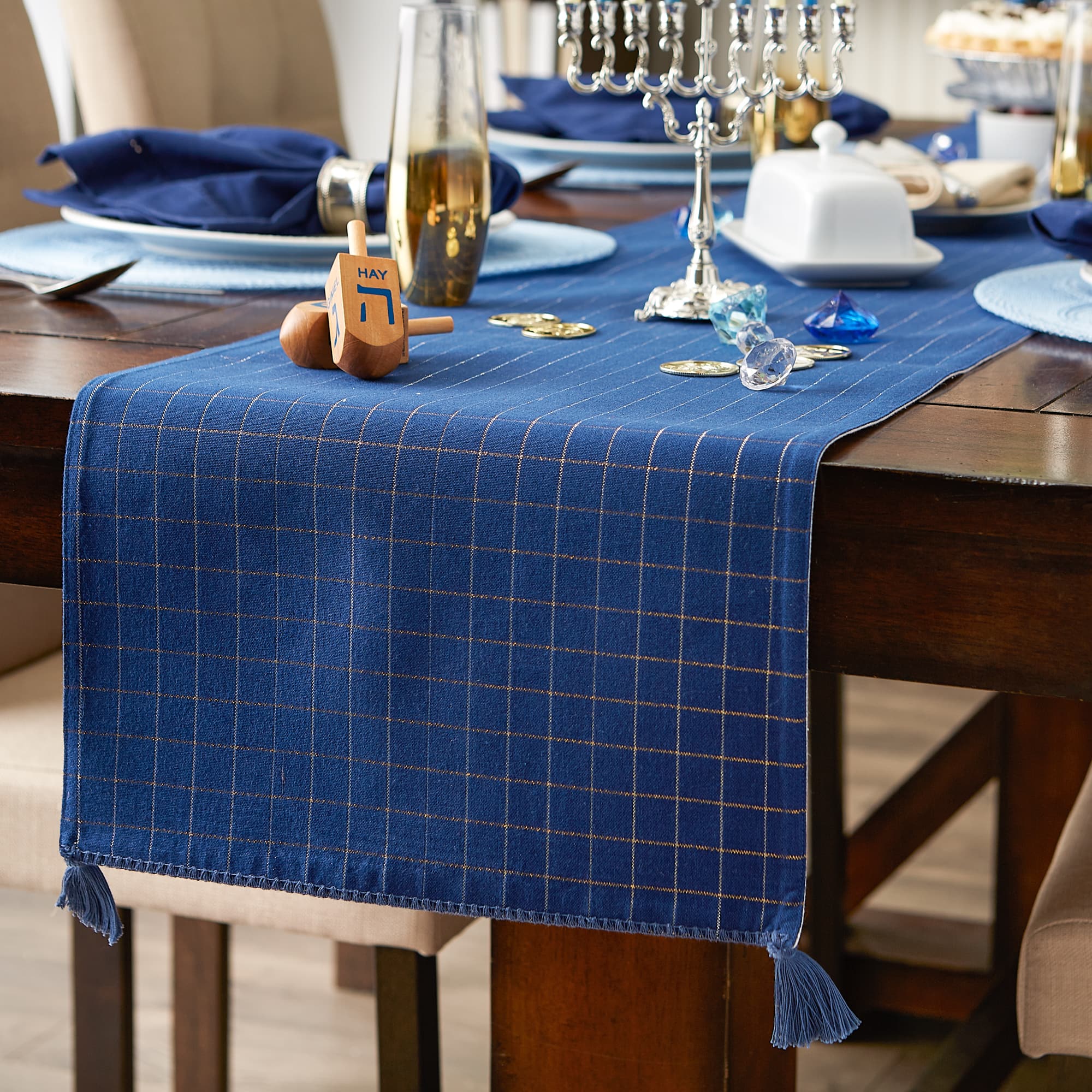 DII® 72" Hanukkah Menorah Reversible Table Runner