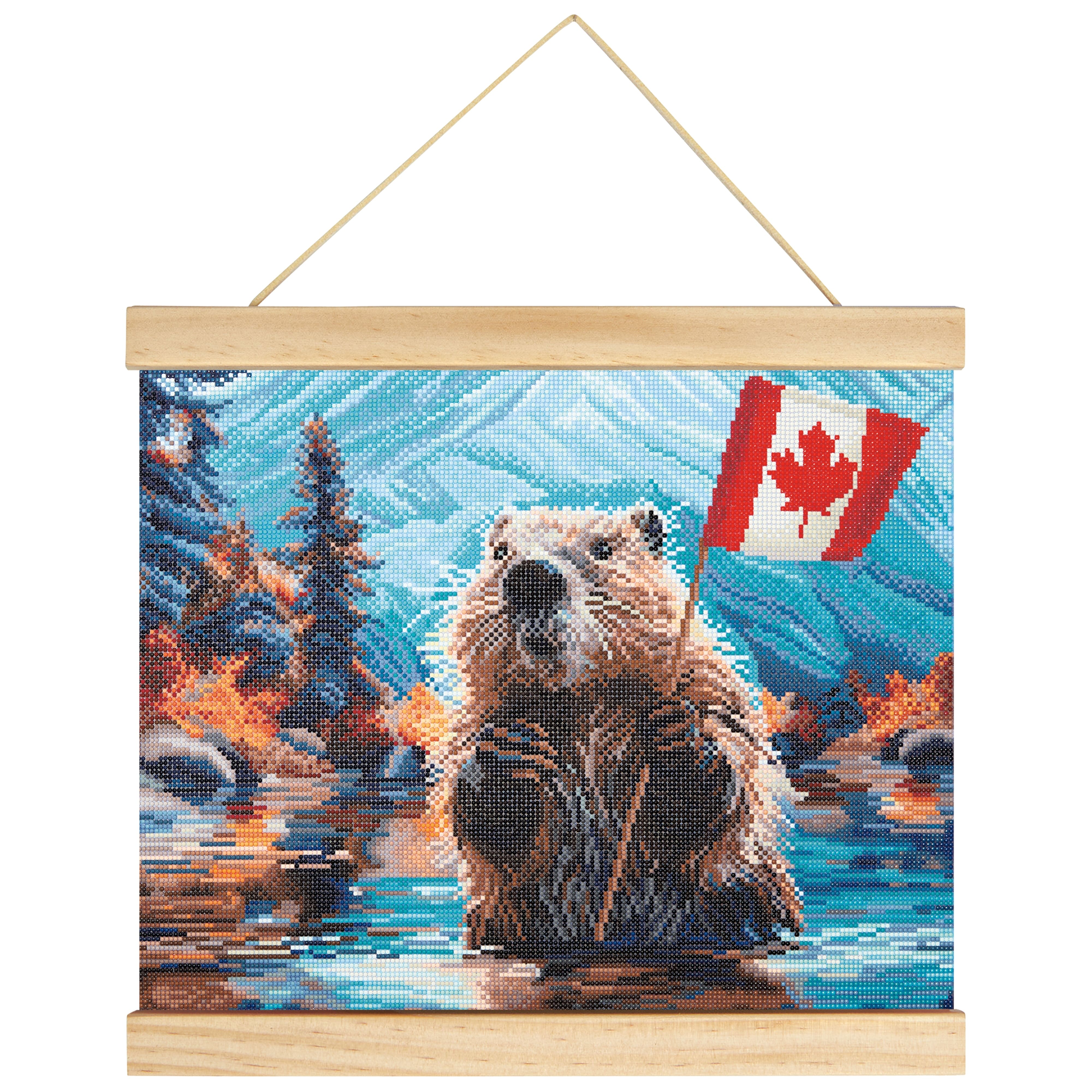 16" x 20" Canada Beaver Diamond Art Kit with Wood Frame by Make Market®
