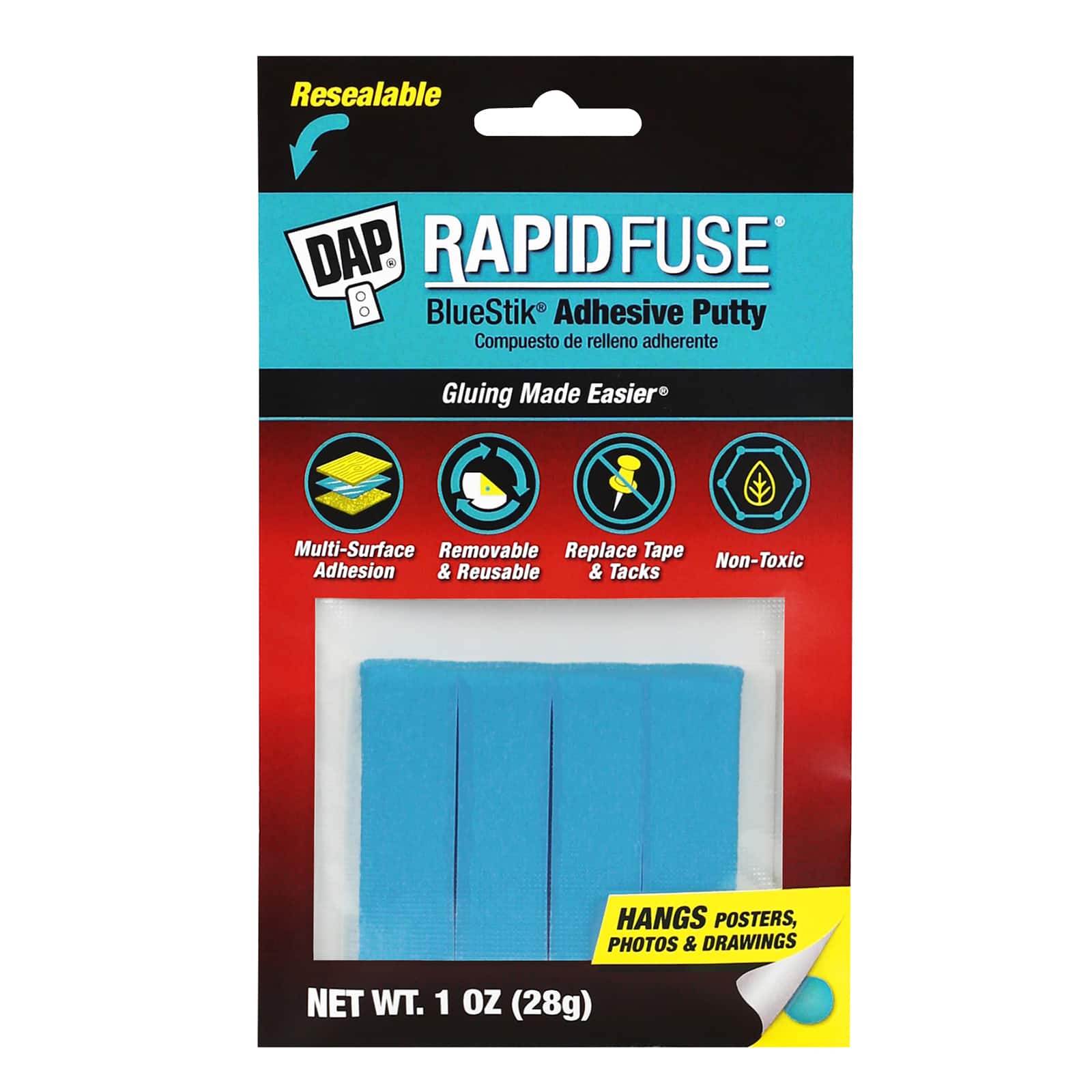 DAP BlueStik 1oz. Reusable Adhesive Putty, pack of 12