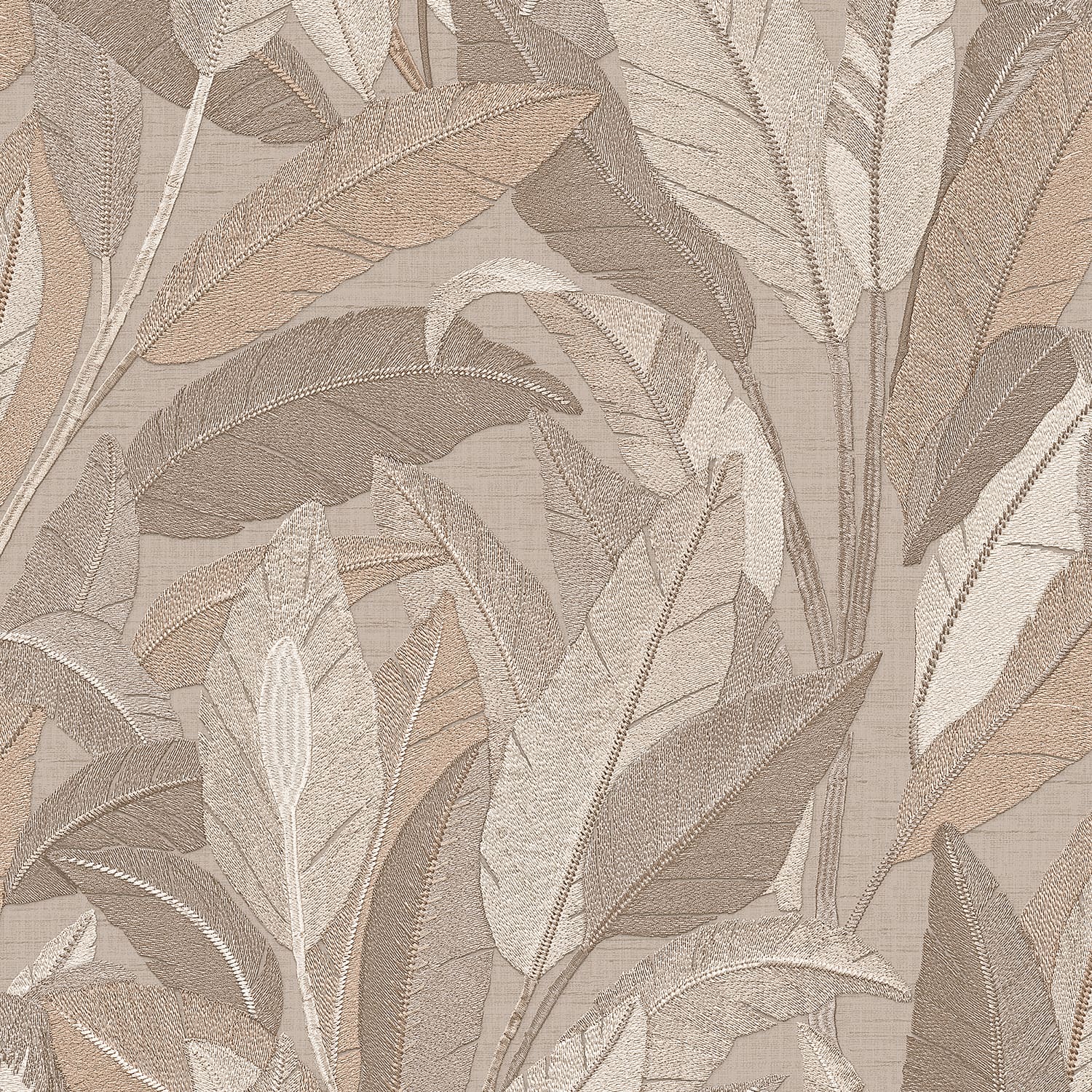 Designs Direct Embroidered Tropical Foliage Wallpaper