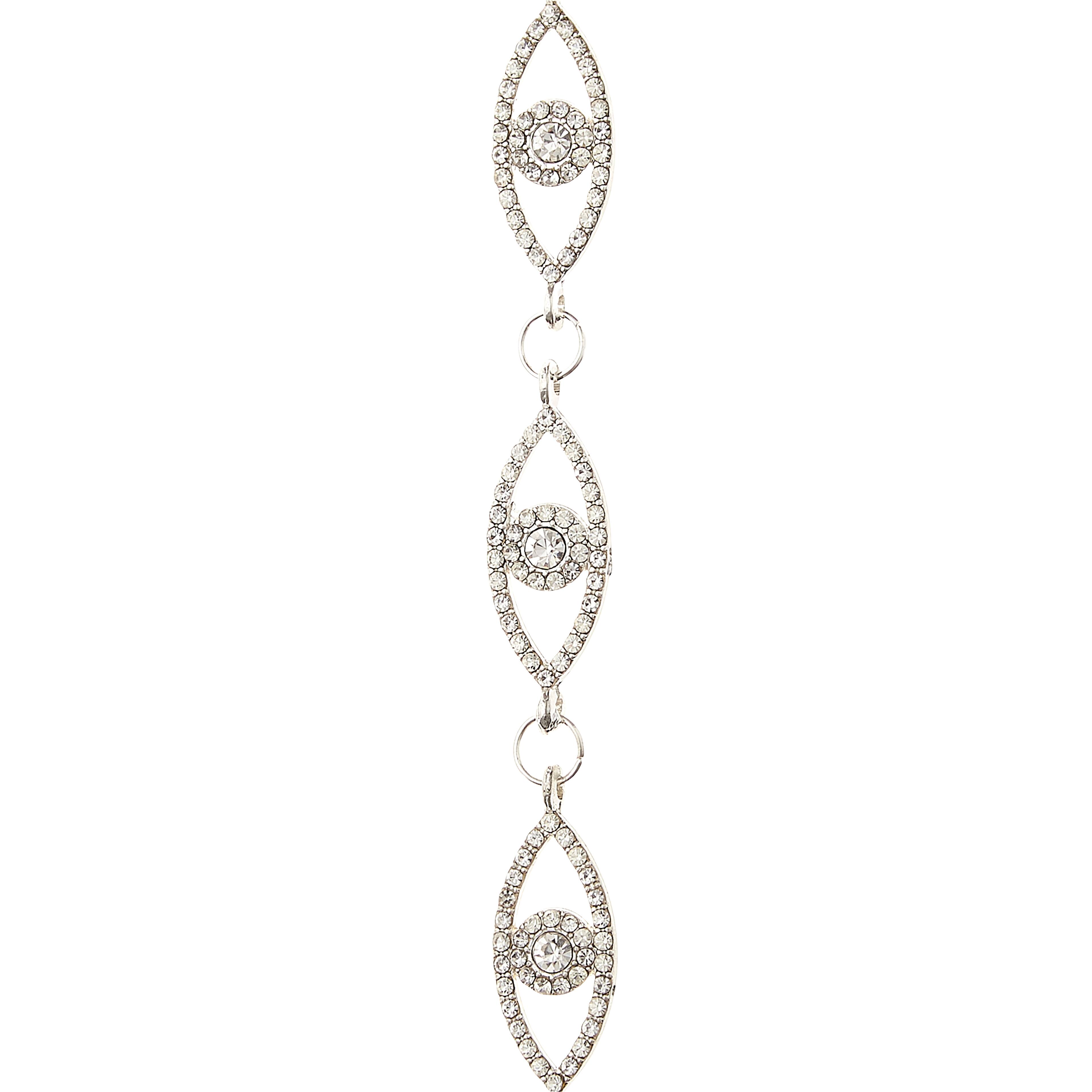 12 Pack: Metal Pavé Eye Charms, 30mm by Bead Landing™