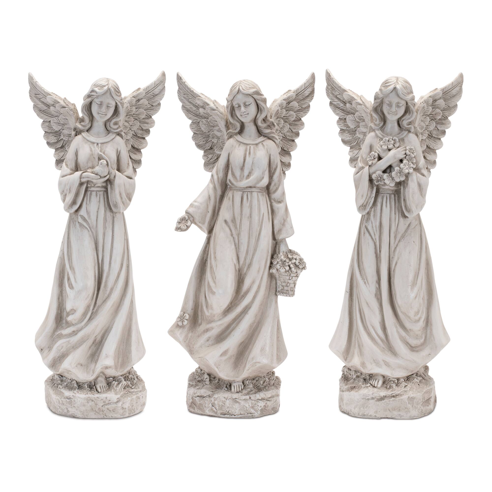 Floral Angel Statue Set