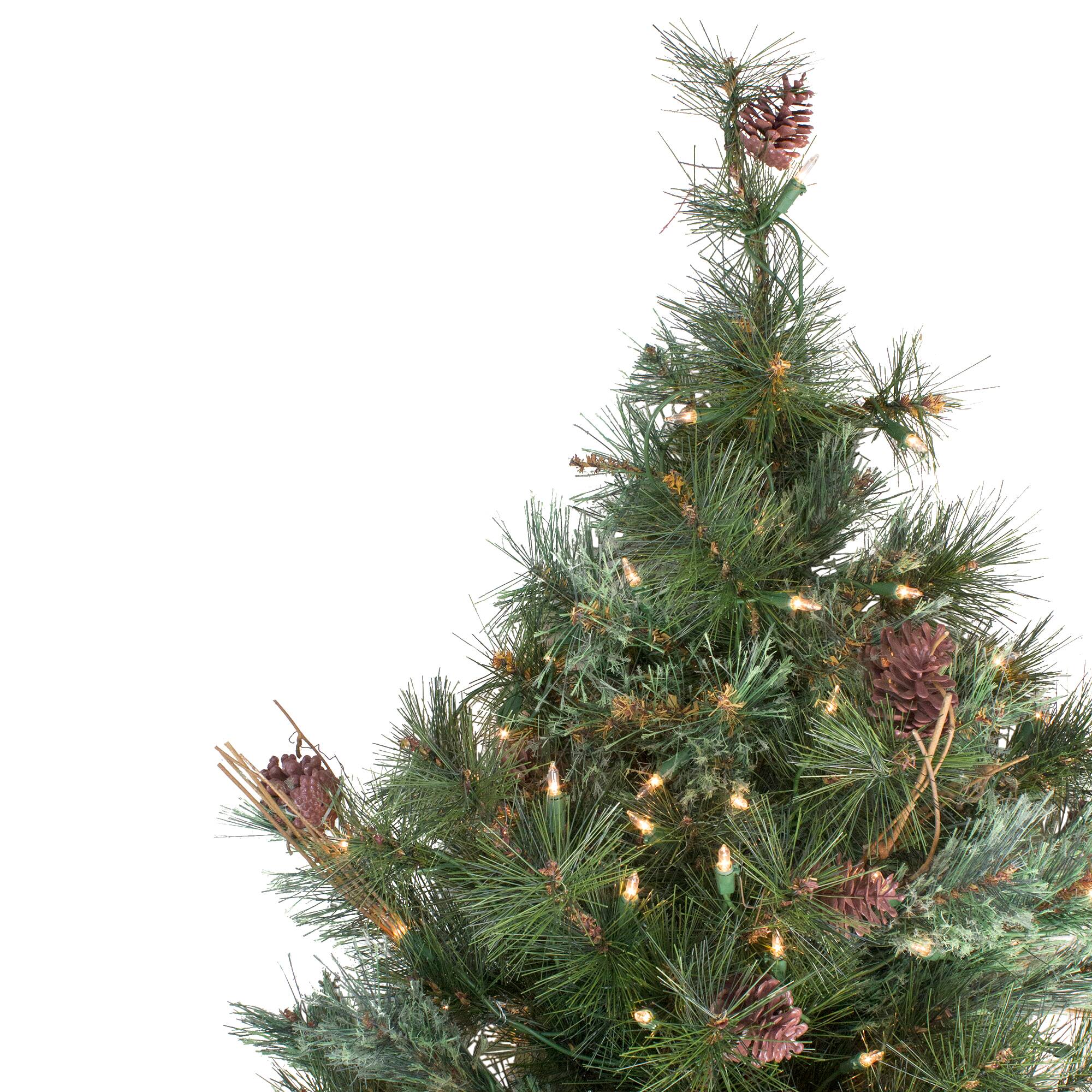 3ft. Pre-Lit Country Mixed Pine Artificial Christmas Wall or Door Tree, Clear Lights