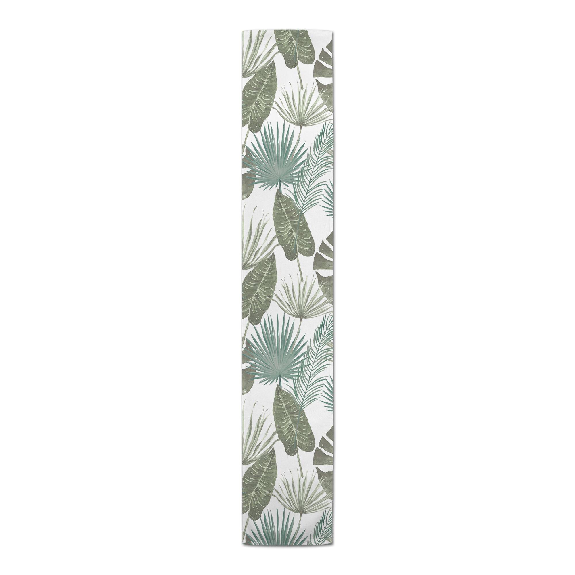 90" Tropical Palm Cotton Twill Runner