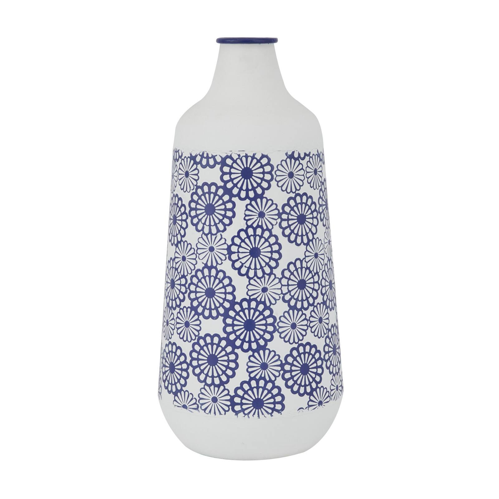 White Iron French Country Vase, 22" x 13" x 10"