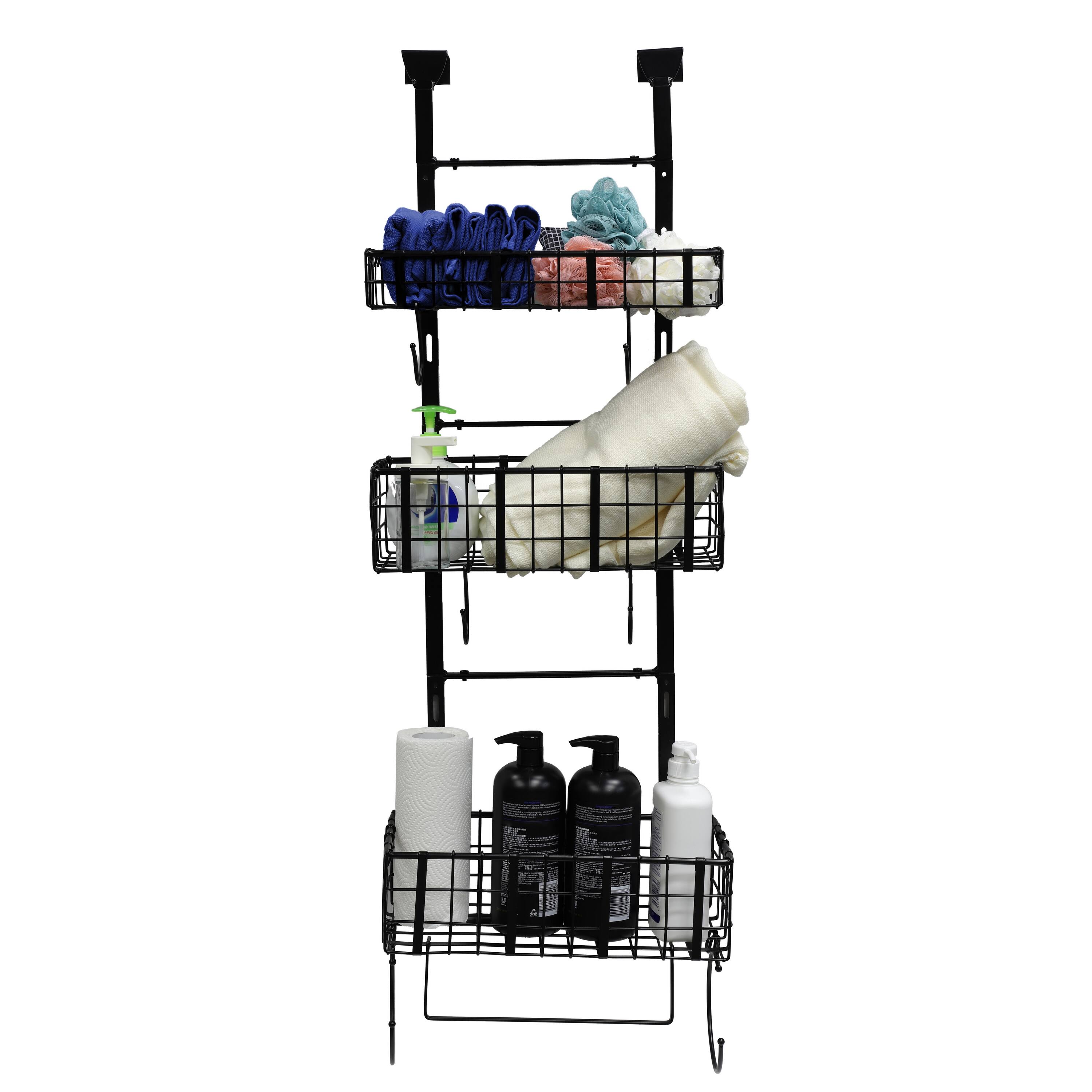 6 Pack: 40" Black Over the Door & Wall Mounted Metal Wire Organizer