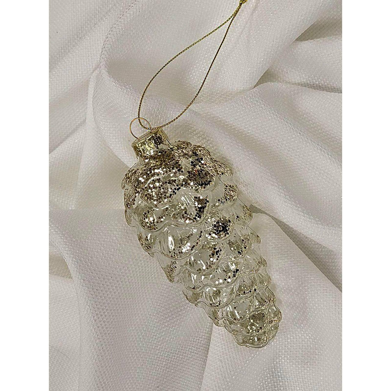 Wizardi 11.75" Golden Glass Pinecone Christmas Ornament
