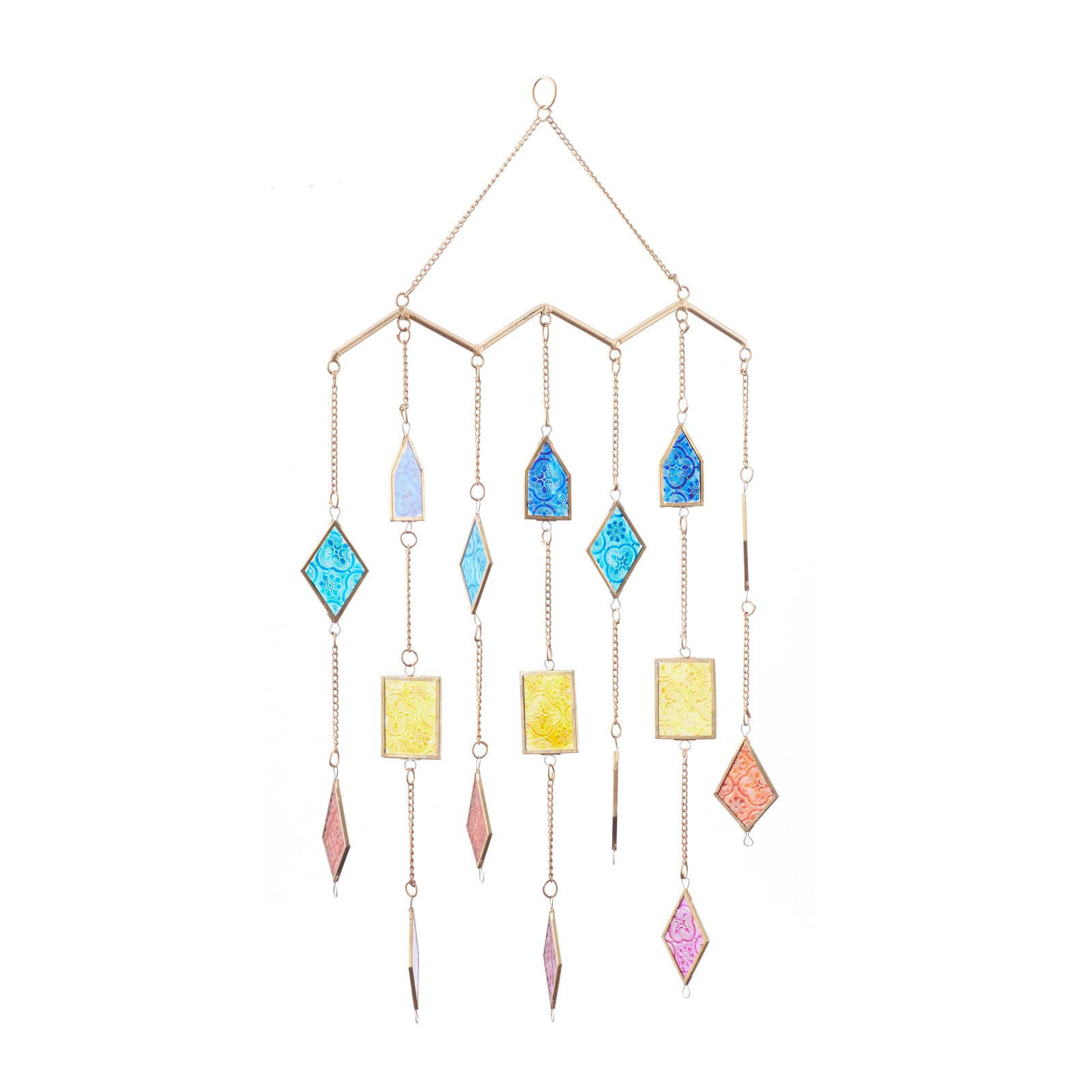 Multi Metal Contemporary Windchime, 29" x 17" x 2"