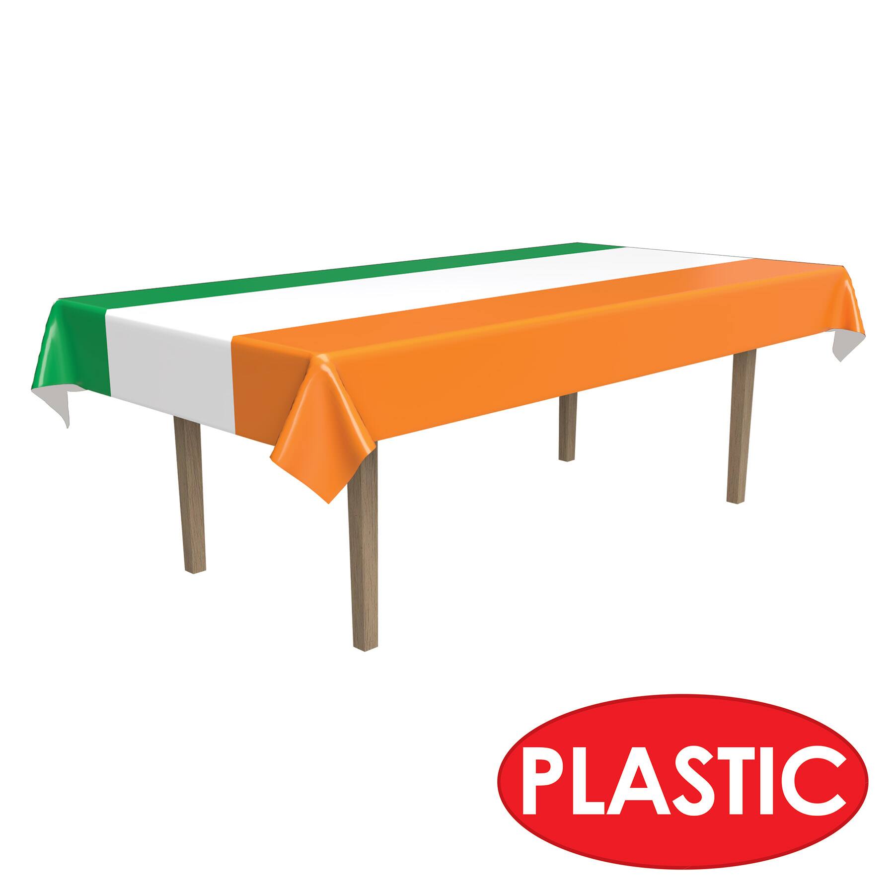 Beistle 54" x 108" Irish Plastic Table Covers, 2ct.