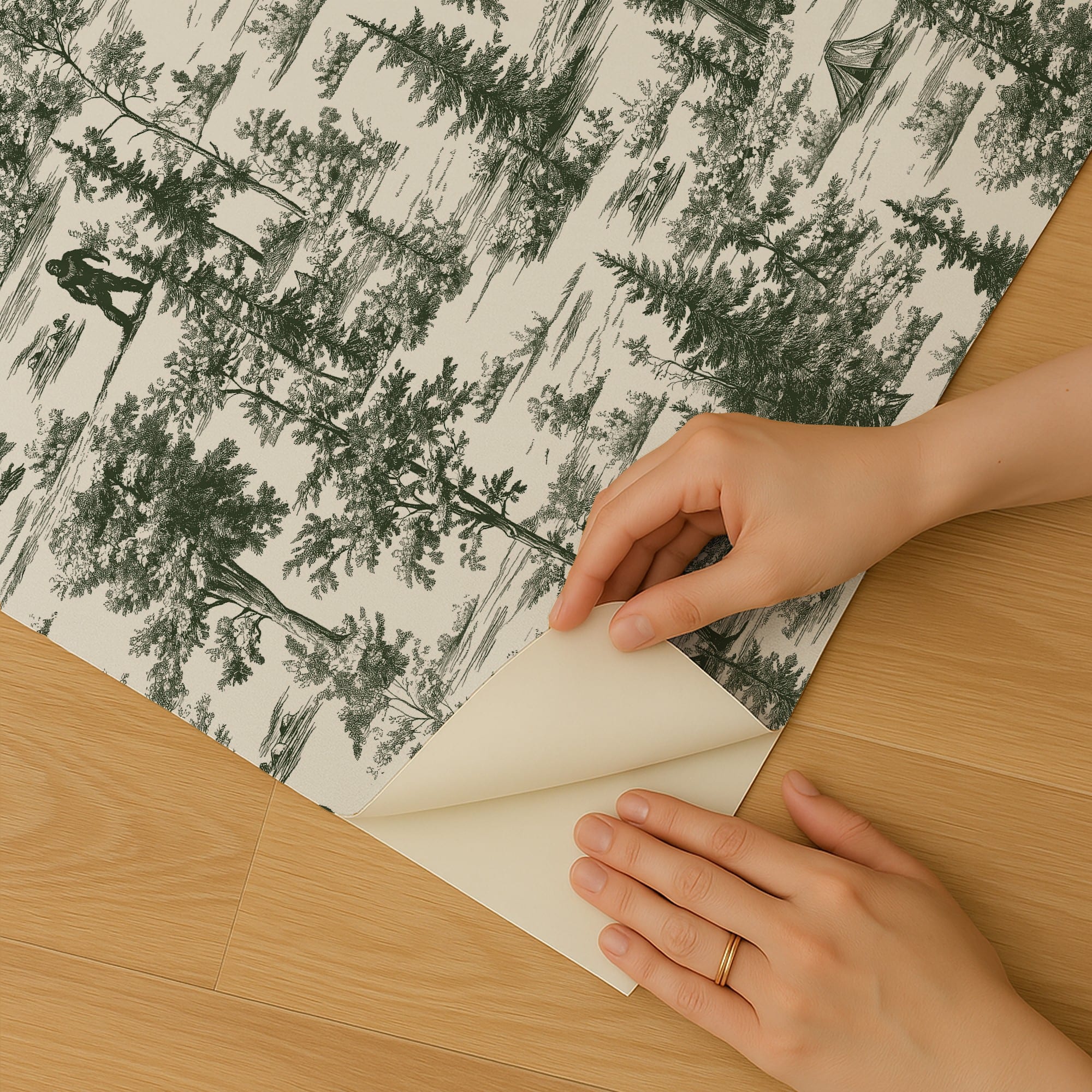 Designs Direct Bigfoot Novelty Toile Peel & Stick Wallpaper