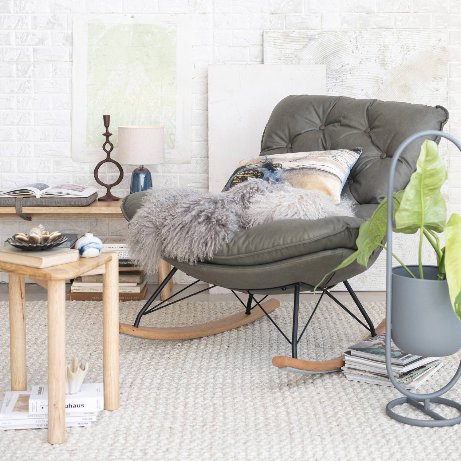 Hello Honey® Natural Rubberwood Side Table