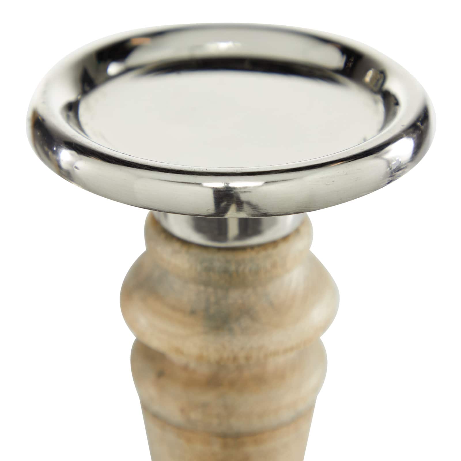Brown Mango Wood Traditional Candle Holder Set