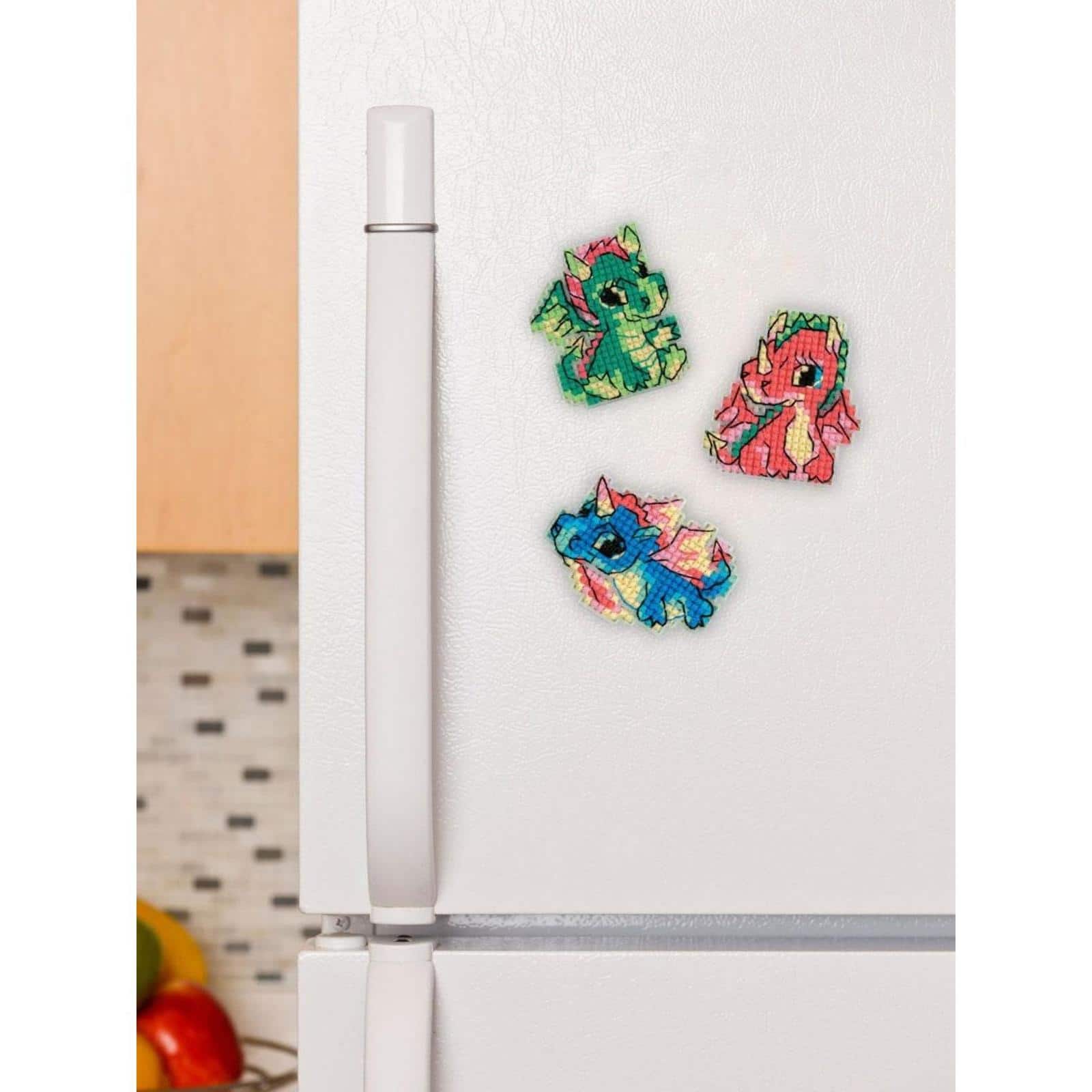 RIOLIS Little Dragons Counted Cross Stitch Kit with Magnets