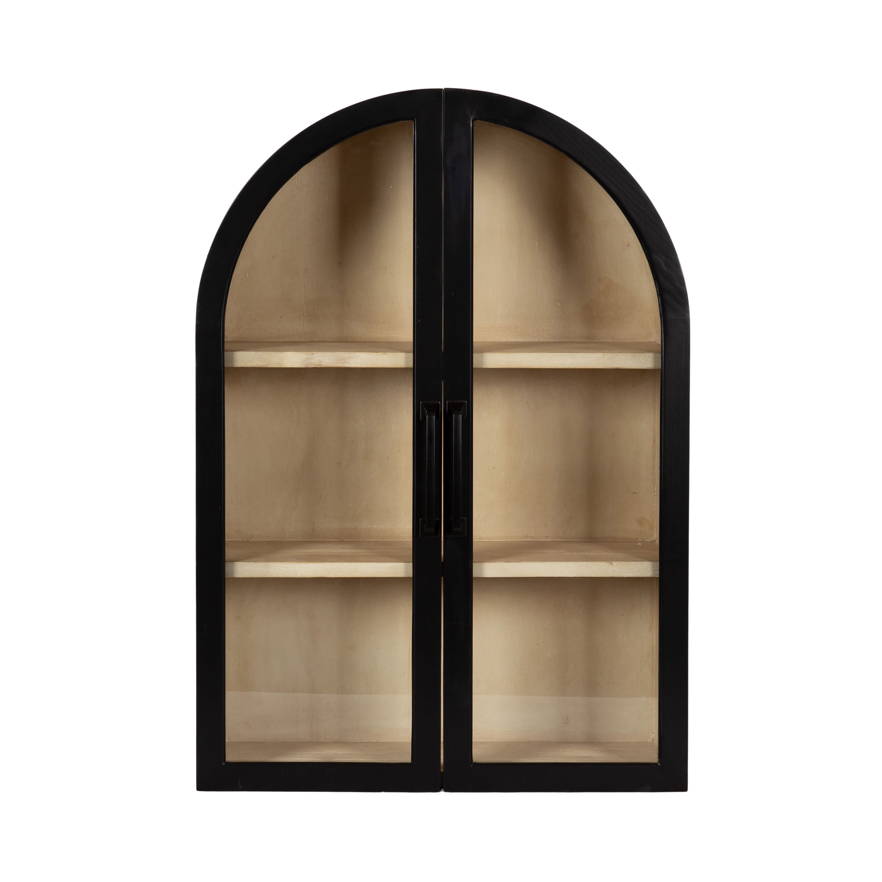 Kate and Laurel Arcott Arch Three Shelf Wall Cabinet