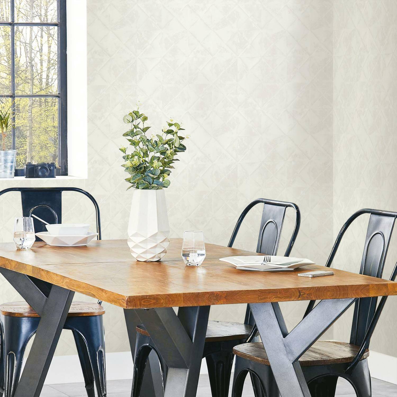 RoomMates Reclaimed Tin Diamond Peel & Stick Wallpaper
