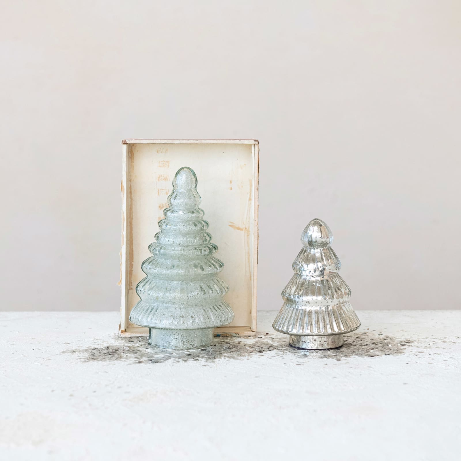 Hello Honey® 5.5" Silver Round Embossed Mercury Glass Tree