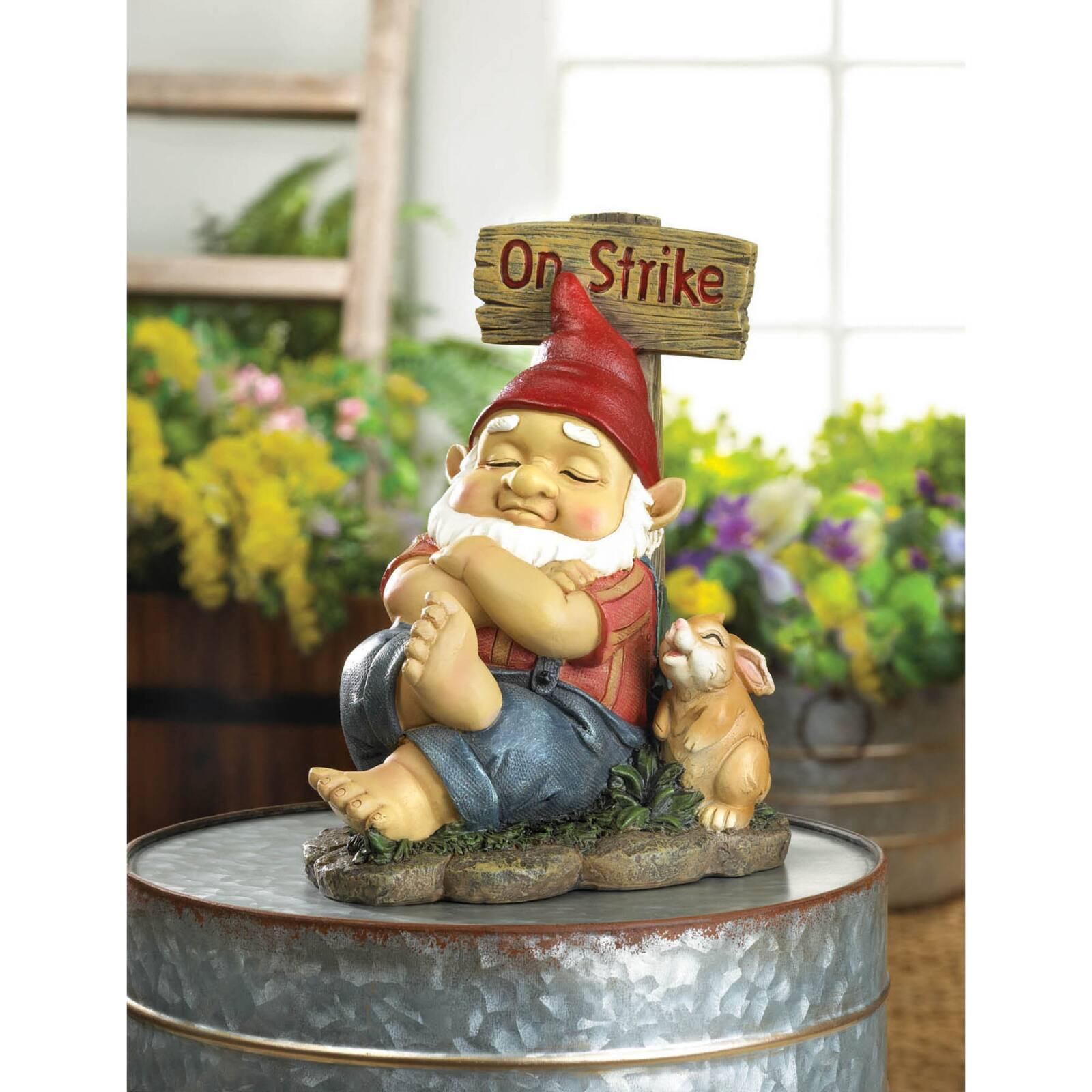 Garden Gnome on Strike 6.5" x 5" x 8.5