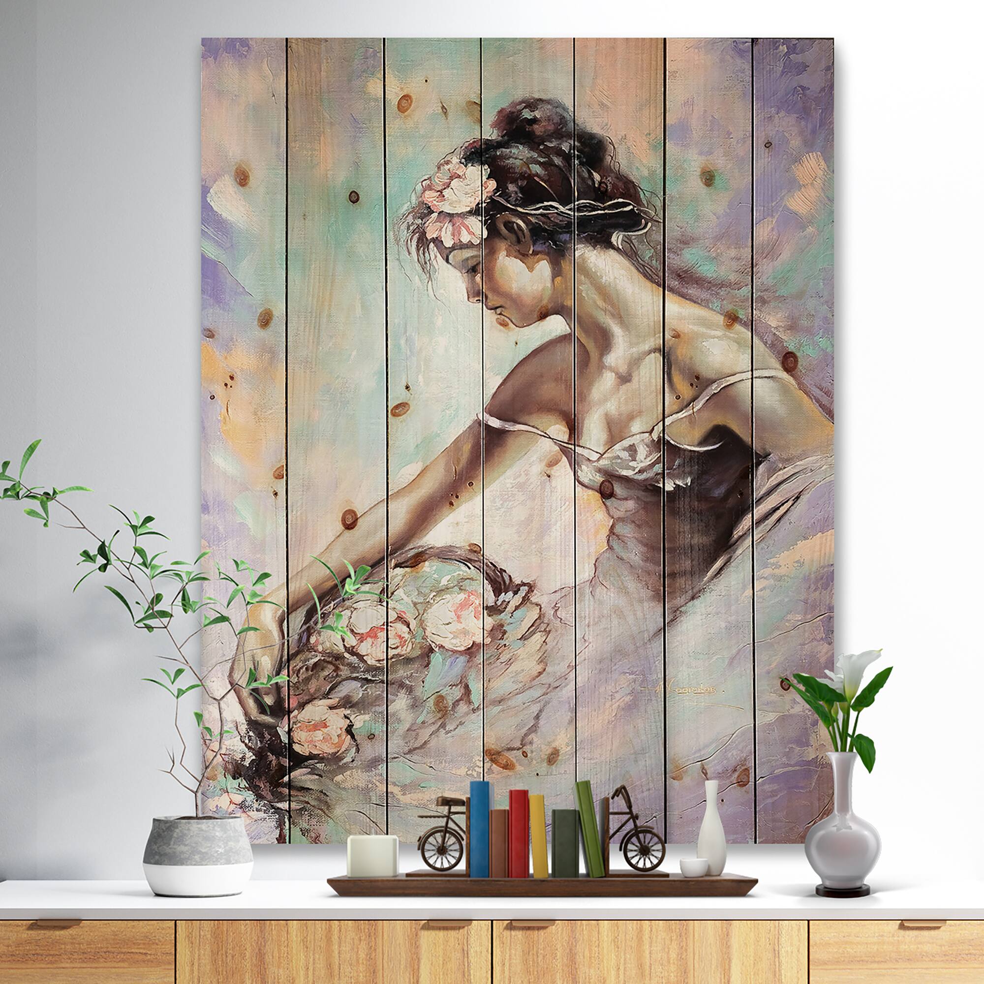 Designart - Girl with Flower Bouquet