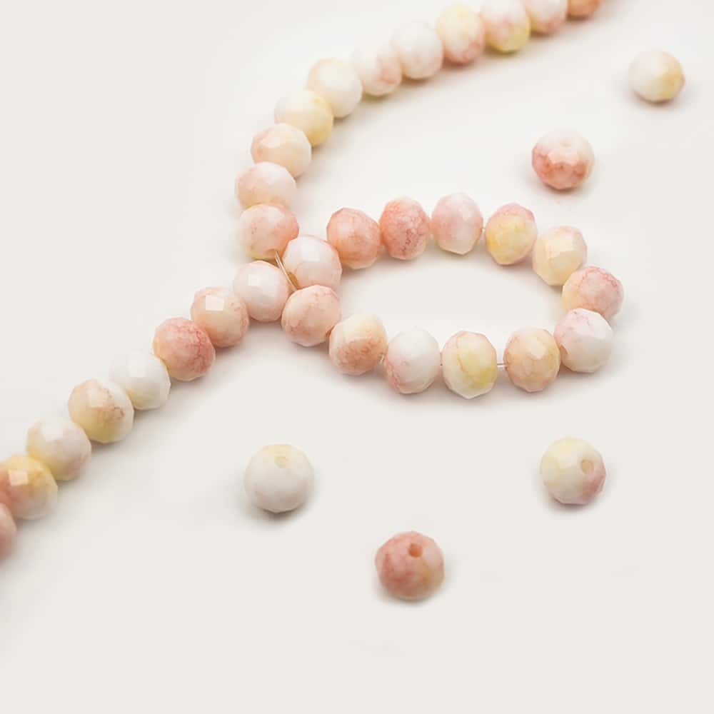 Jesse James Beads 8mm Pink & Orange Faceted Rondelle Glass Beads