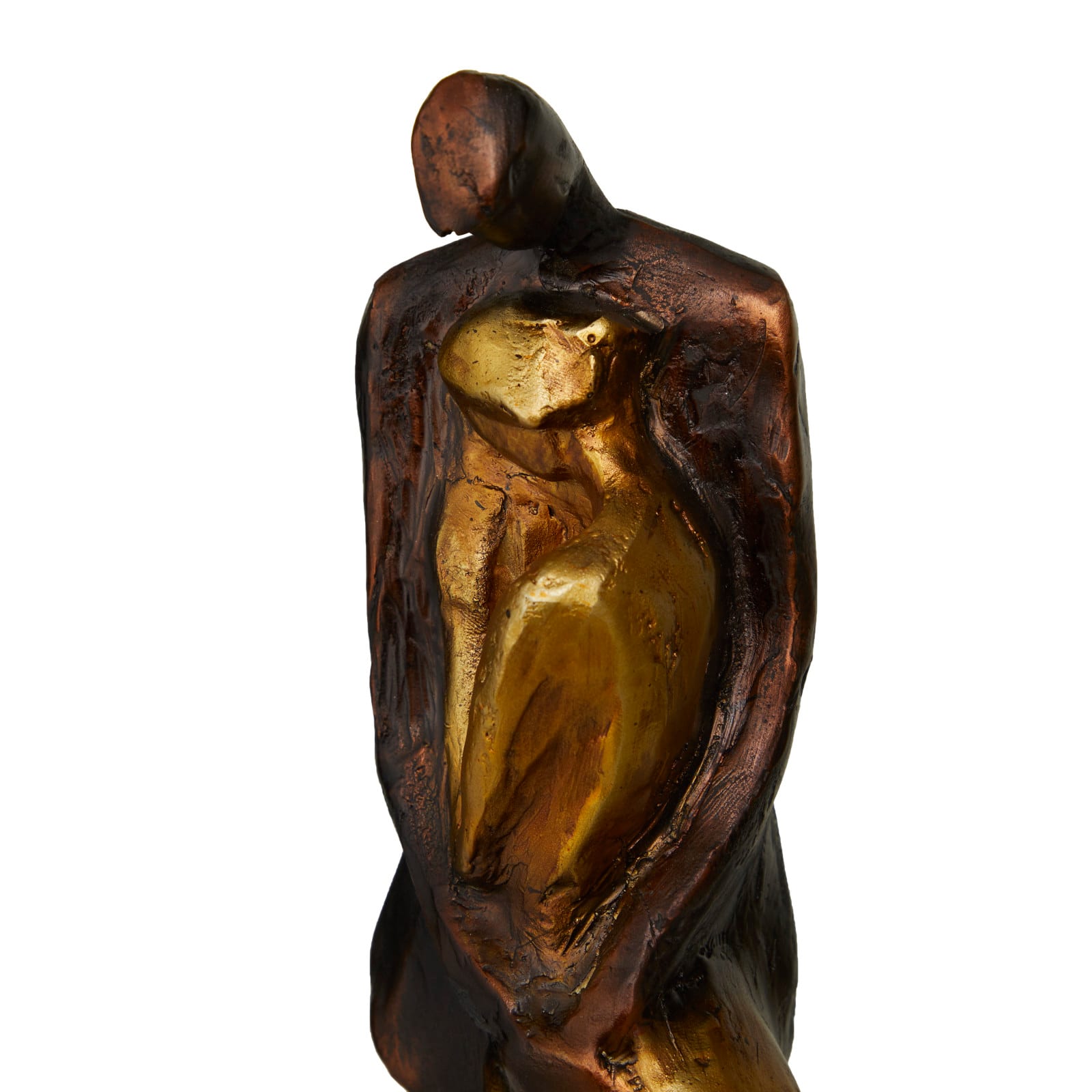 Bronze Polystone Modern People Sculpture, Set of 2" 4", 17"