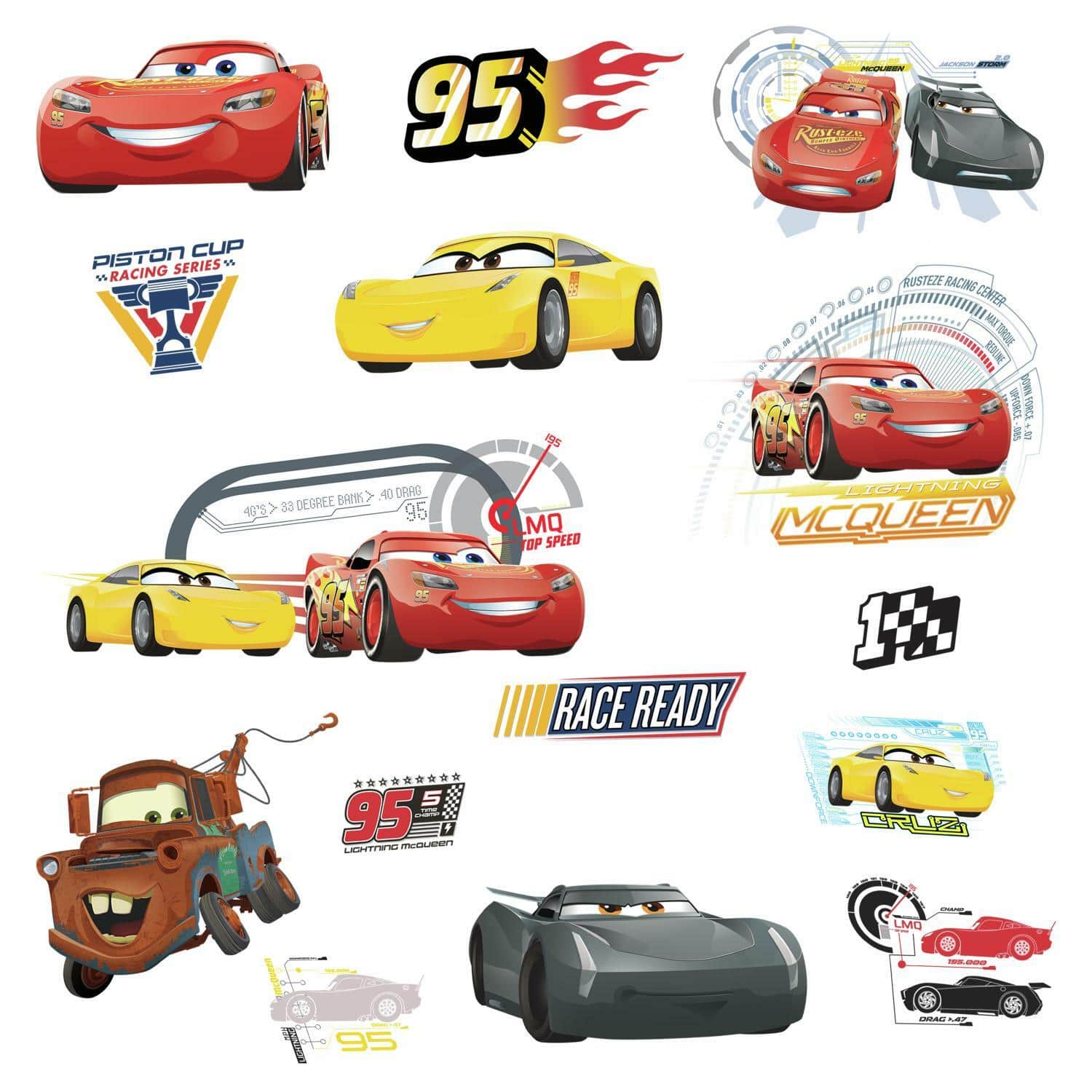 RoomMates Disney Pixar Cars 3 Peel & Stick Wall Decals
